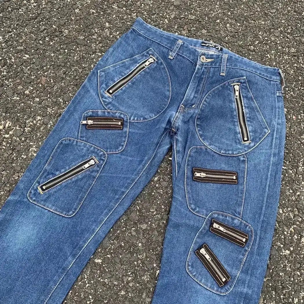 Silas Vintage Silas Jeans Multi Zipper Denim Jogger Pants Waist 29 Size US 29 - 6 Thumbnail