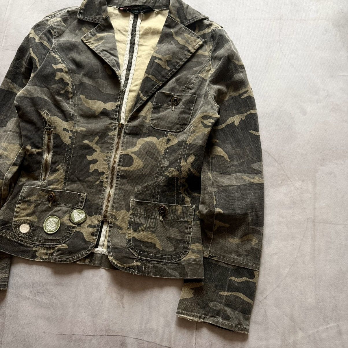 Hysteric Glamour × Undercover Faded Camo Blazer Jacket Military Hysteric Glamour Vibe PPFM Size S / US 4 / IT 40 - 4 Thumbnail