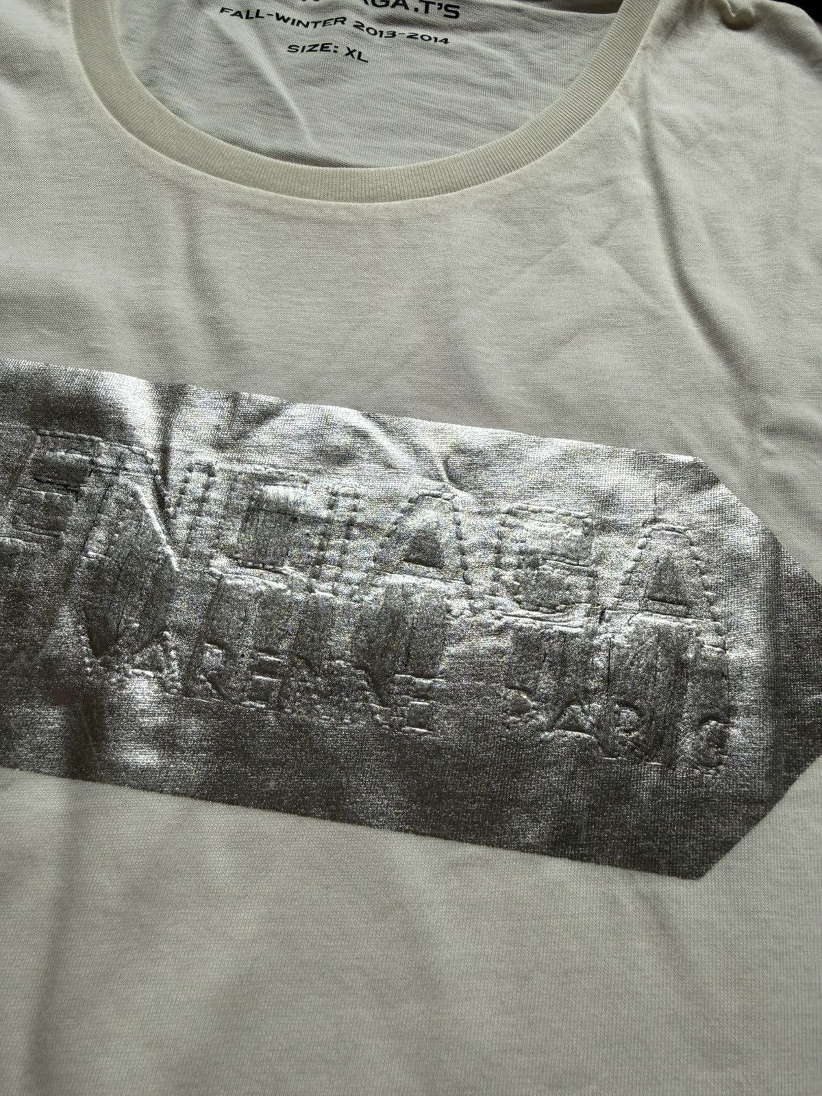 Balenciaga Balenciaga FW13 Silver Tape Logo Tee White XL Size US XL / EU 56 / 4 - 5 Thumbnail