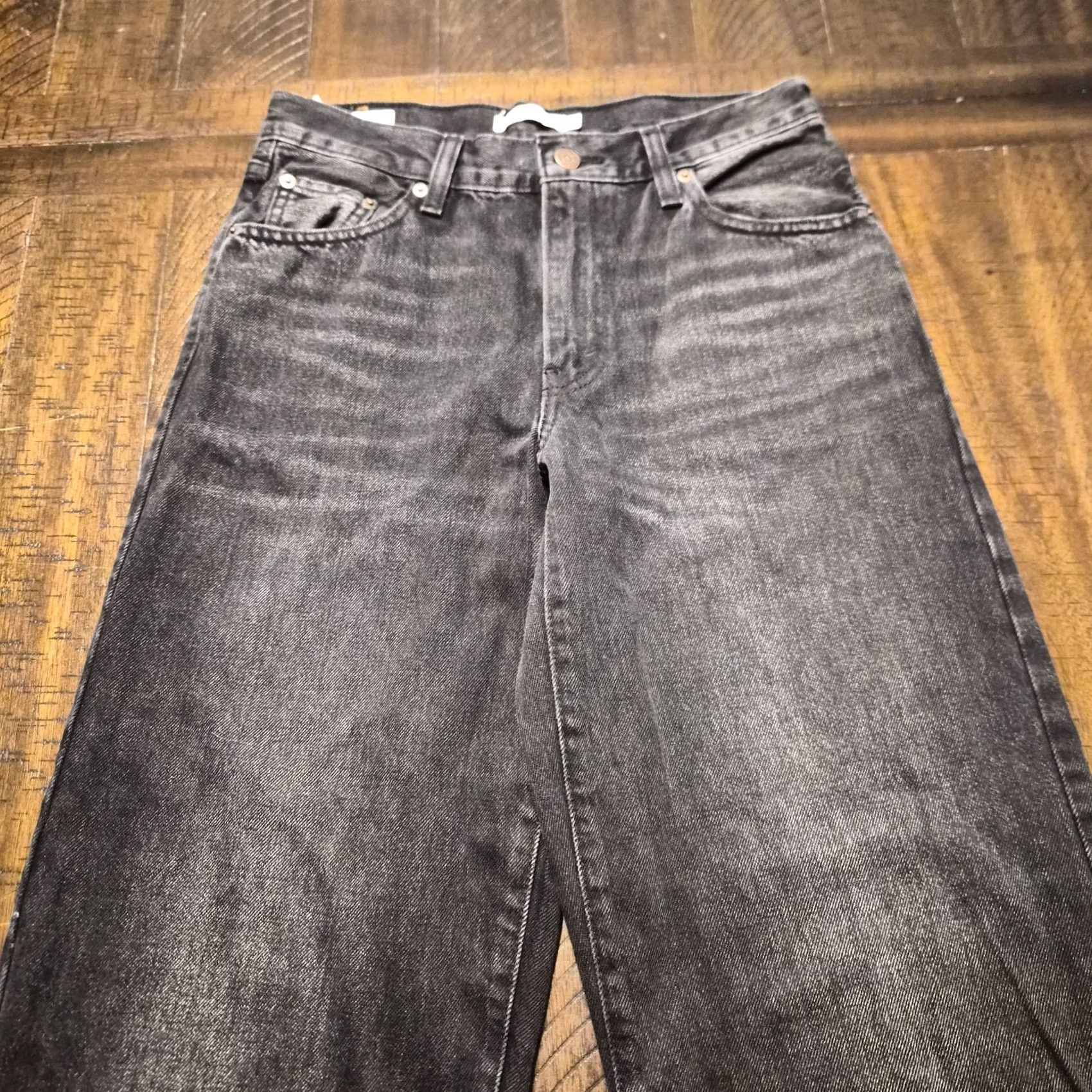 Levi's Levi's Premium Womens Baggy Jeans Size 26 X 31 Black Boho Relaxed Big E G242 Size 26" / US 2 / IT 38 - 2 Thumbnail