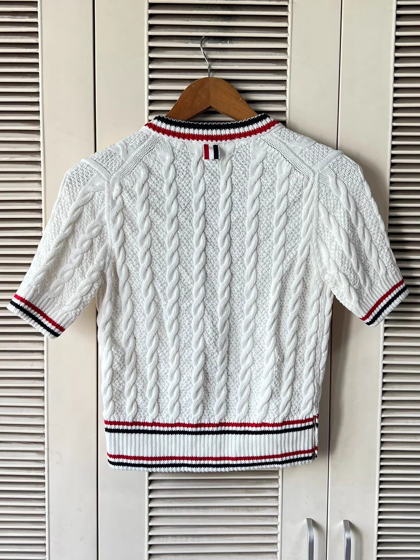 Thom Browne Thom Browne Cable Knit Cardigan White Short V 40 Mint Size S / US 4 / IT 40 - 2 Thumbnail