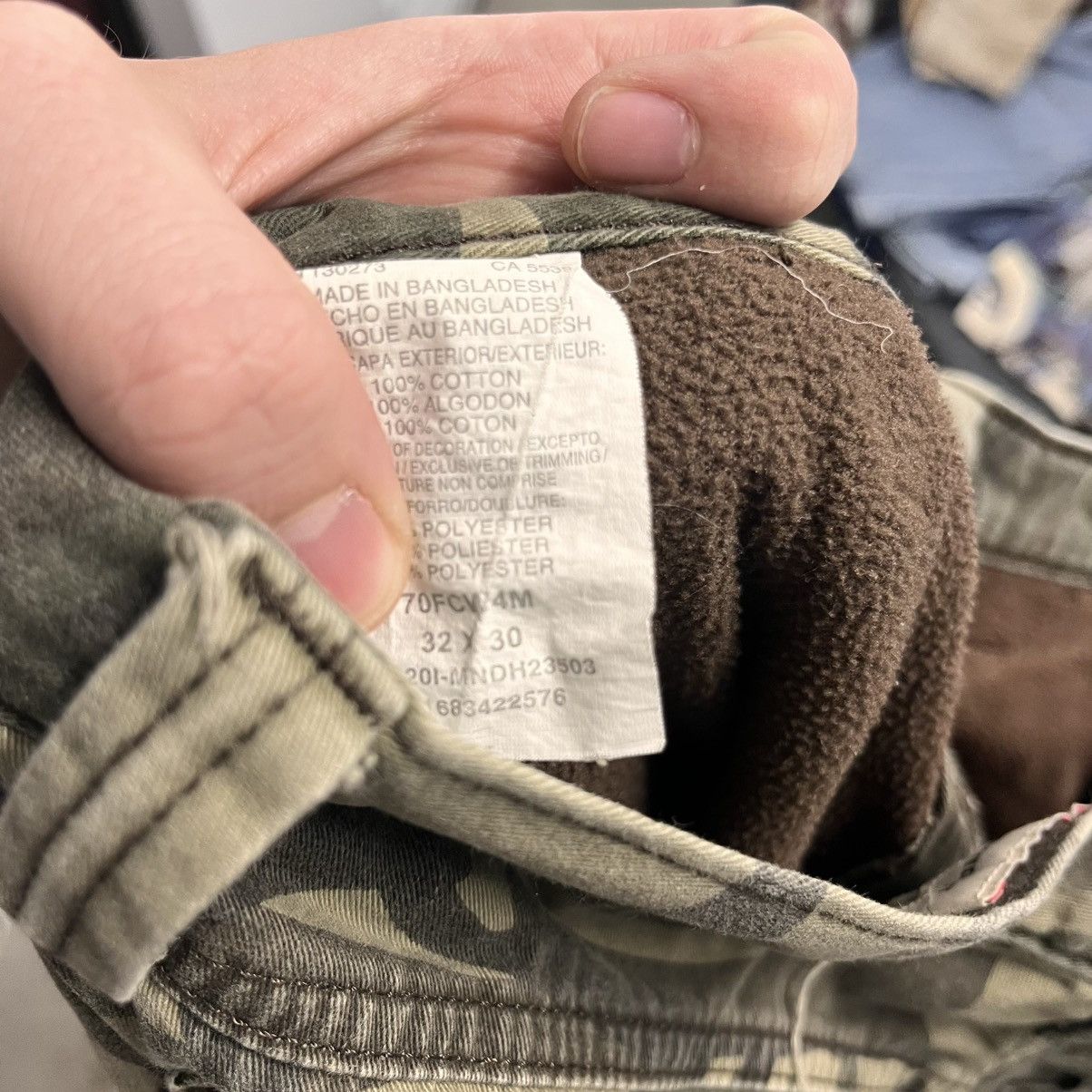 Vintage × Wrangler CRAZY Vintage Y2K Wrangler Camo Cargo Pants 32x32 Lined Size US 32 / EU 48 - 4 Thumbnail