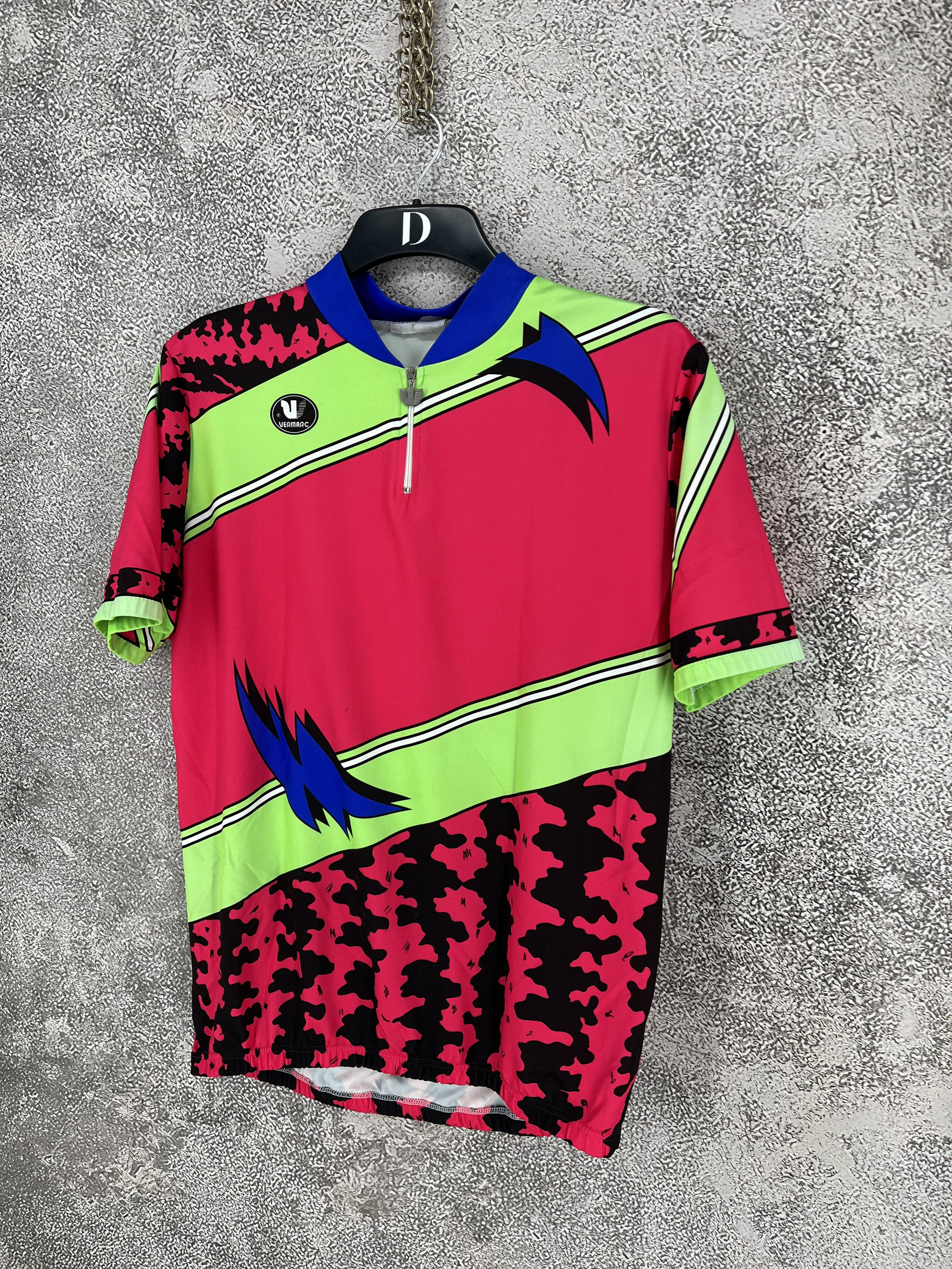 Vintage Vintage Vermarc Neon Cycling Jersey 90s Rare Size US M / EU 48-50 / 2 - 3 Thumbnail