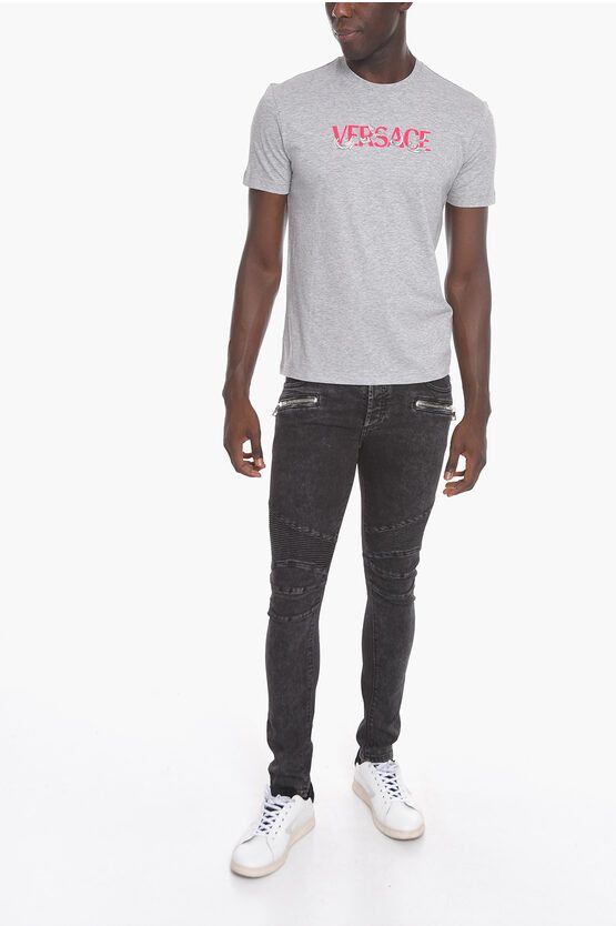 Versace o1y0525 Logo Crewneck T-Shirt in Grey Size US XL / EU 56 / 4 - 4 Thumbnail