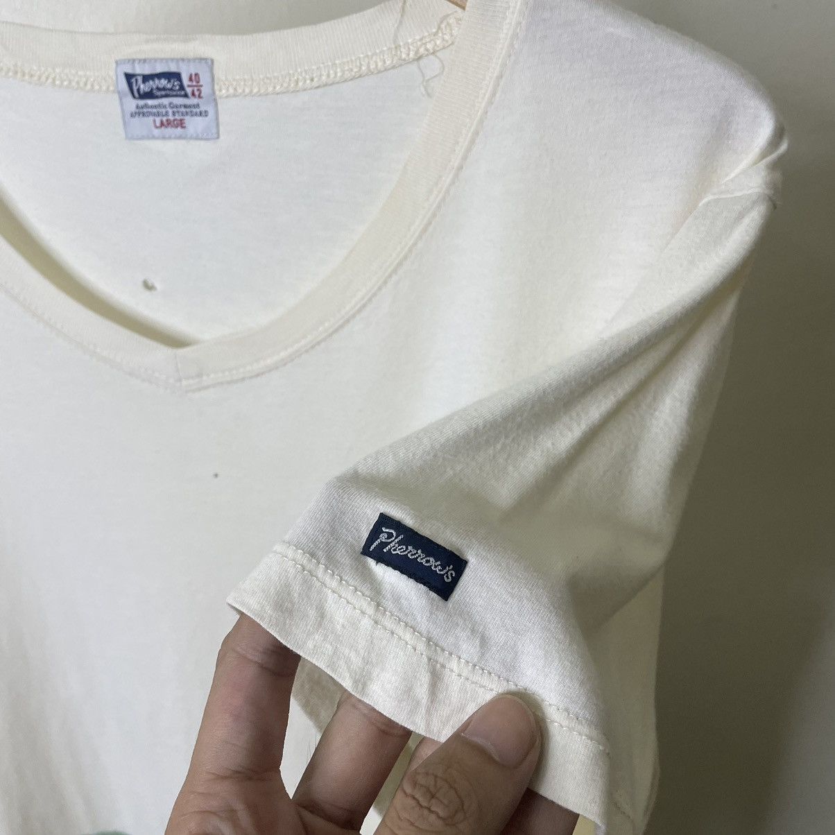 Japanese Brand × Pherrow's Pherrows V Neck Stripes T Shirt Size US L / EU 52-54 / 3 - 2 Thumbnail