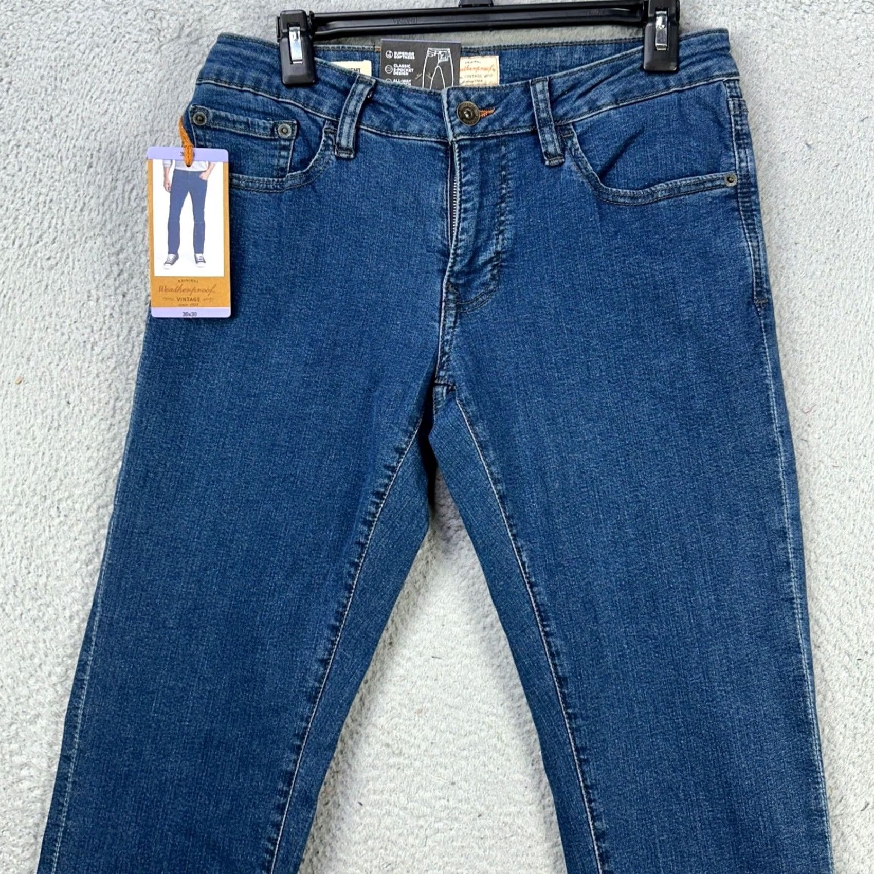 Izod VINTAGE Izod Mens Straight Jeans Blue Stretch Performance Tech Denim NEW 30X30 Mens Size US 30 / EU 46 - 3 Thumbnail