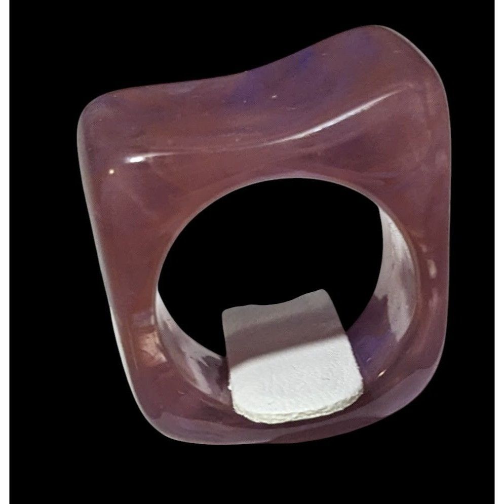 Other Chunky Abstract Pink And Purple Swirl Retro Statement Ring S Size ONE SIZE - 1 Thumbnail