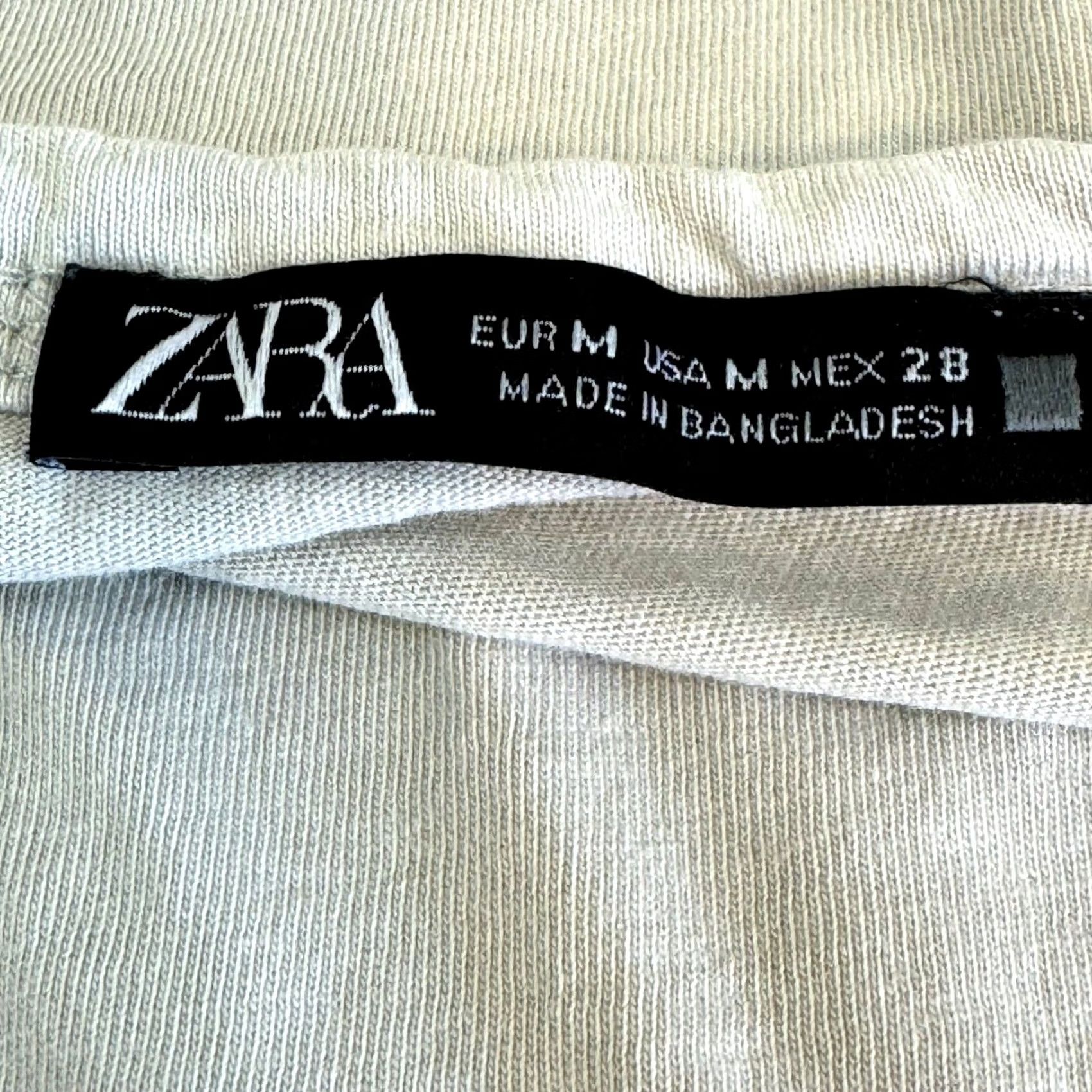 Zara VINTAGE Zara Shirt Top Womens M Beige Tan Long Sleeve Crew Neck Pullover #W 78 Size M / US 6-8 / IT 42-44 - 5 Thumbnail