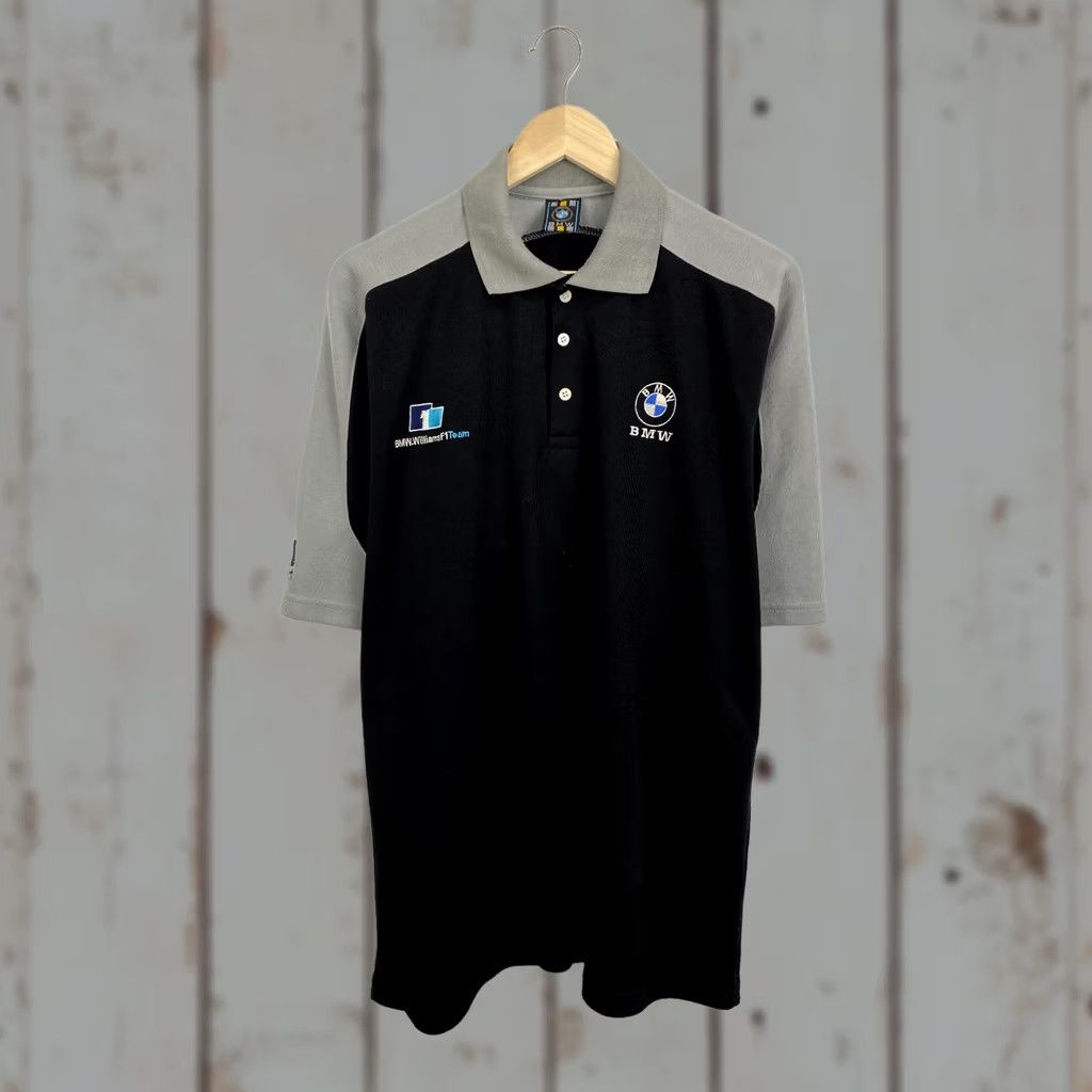 BMW VINTAGE BMW Williams F1 Team Racing Graphic polo T-Shirt XL Black 90s Mens Size US XL / EU 56 / 4 - 1 Thumbnail