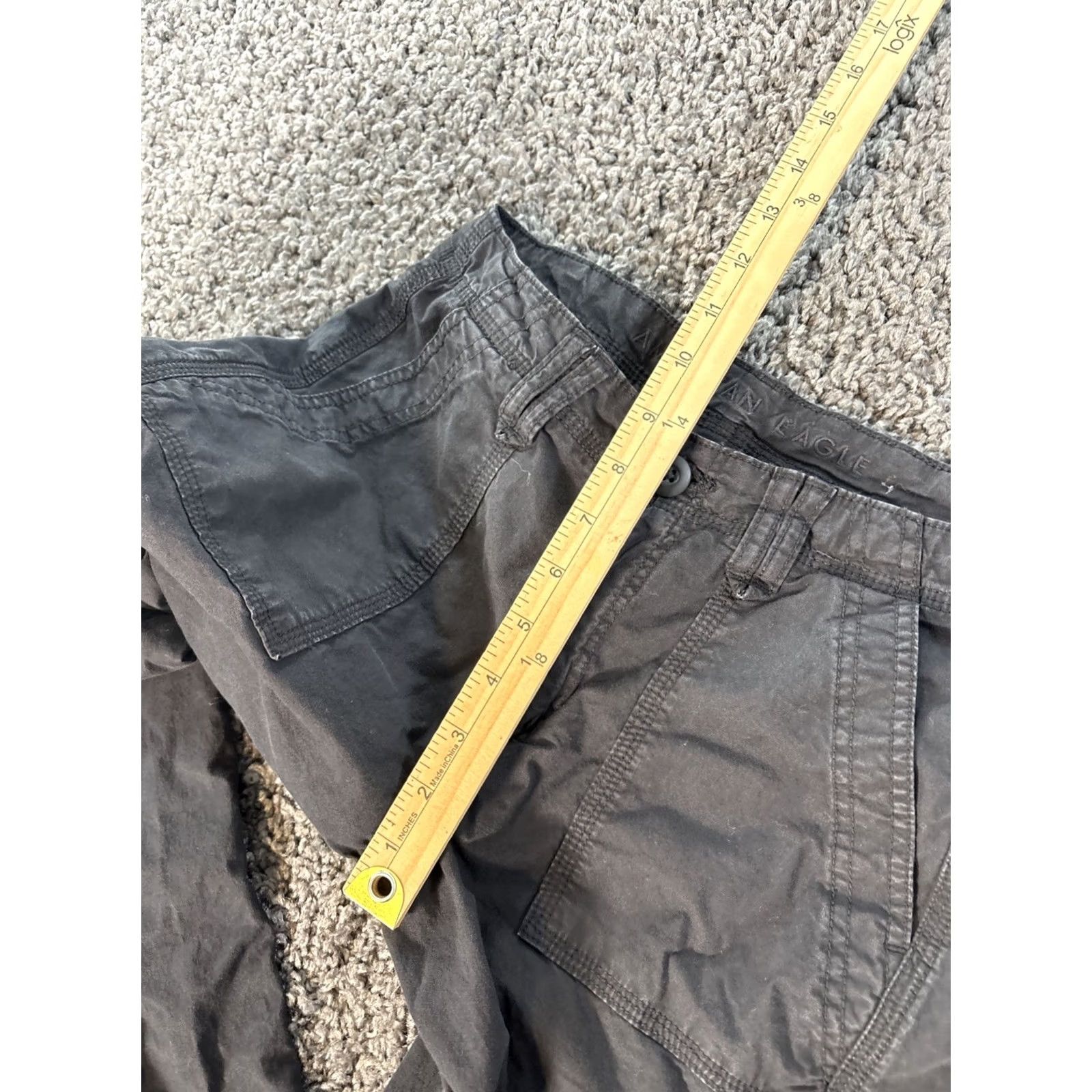 American Eagle Outfitters American Eagle Outfitters Pants Womens 26x28 Baggy Jogger Cargo Pockets Adjustable Black Gray Size 25" / US 0 / IT 36 - 5 Thumbnail