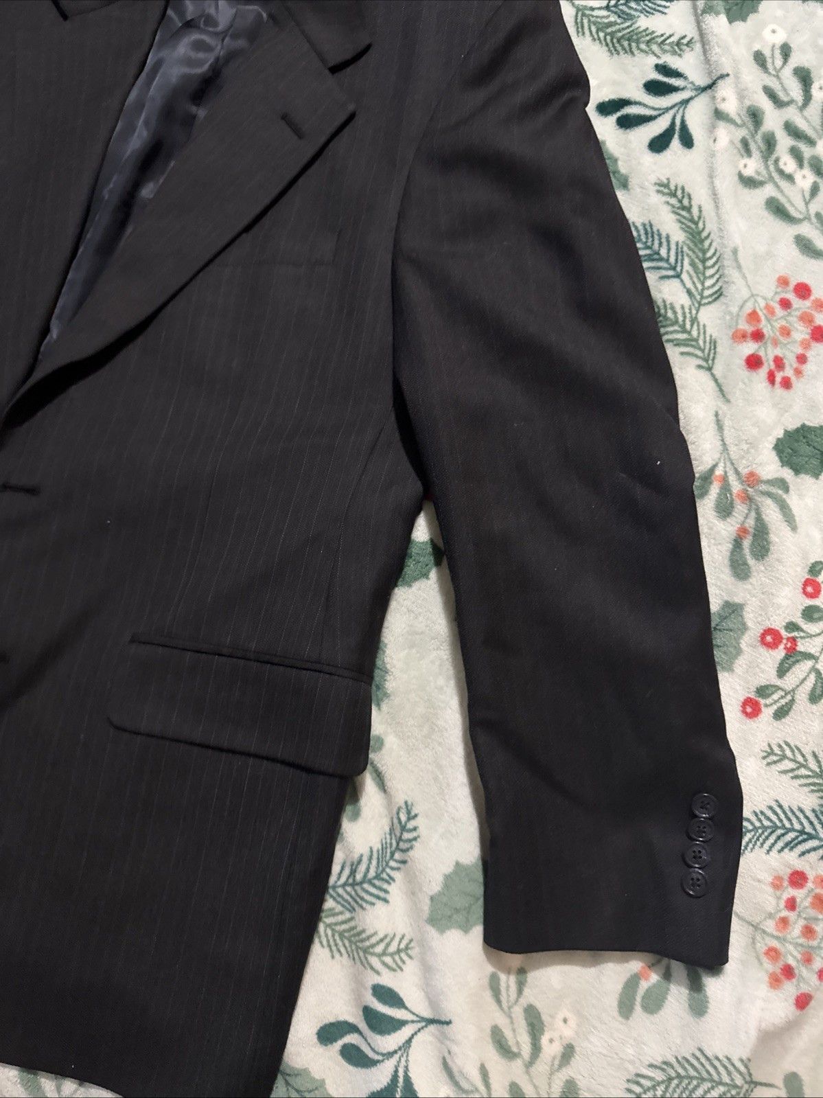 Stafford Stafford 100% Wool Pinstripe Suit Jacket 44R ( See Measurem Size 44R - 2 Thumbnail