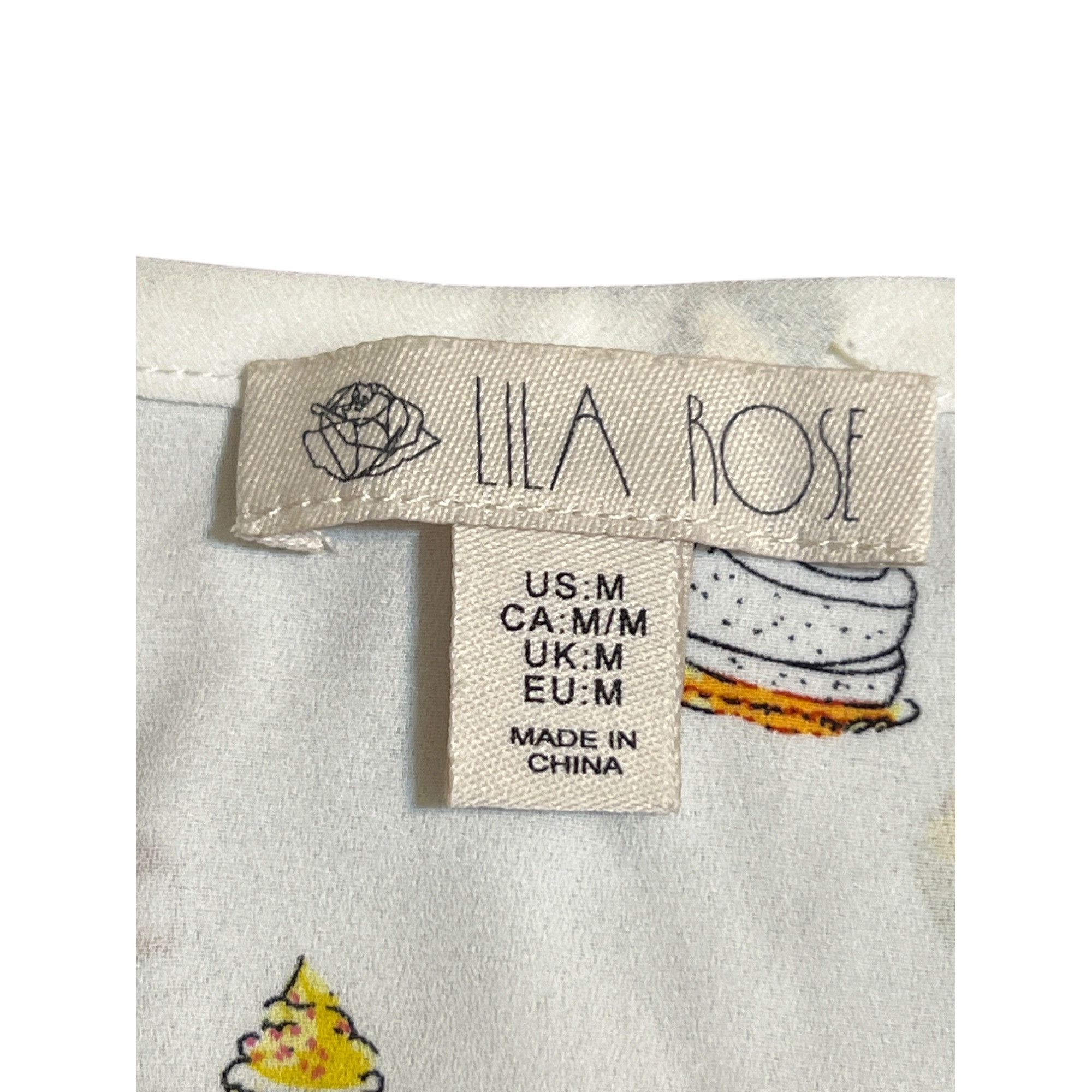 Other Lila Rose Womens Sleeveless Blouse Dessert Print Button Fron Size M / US 6-8 / IT 42-44 - 4 Thumbnail
