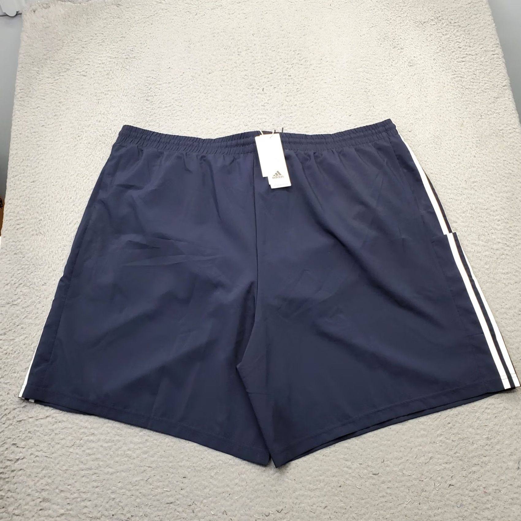 Adidas Adidas Mens 4XLT Aeroready Athletic Shorts Blue White 3 Stripe Drawstring Shorts Size US 39 - 2 Thumbnail