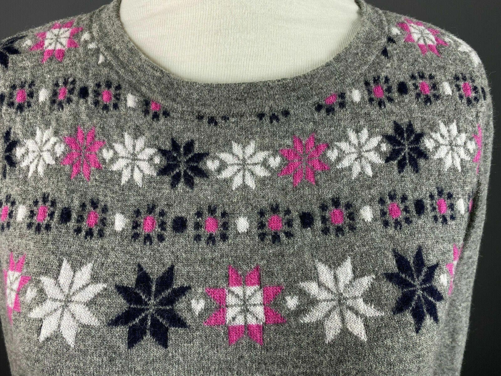 Designer Laura Ashley Gray Floral Wool Sweater Dress US 8 UK 12 Size XL / US 12-14 / IT 48-50 - 4 Thumbnail