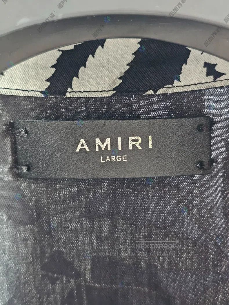 Amiri Amiri Black and white leaf short sleeve shirt Size US L / EU 52-54 / 3 - 6 Thumbnail