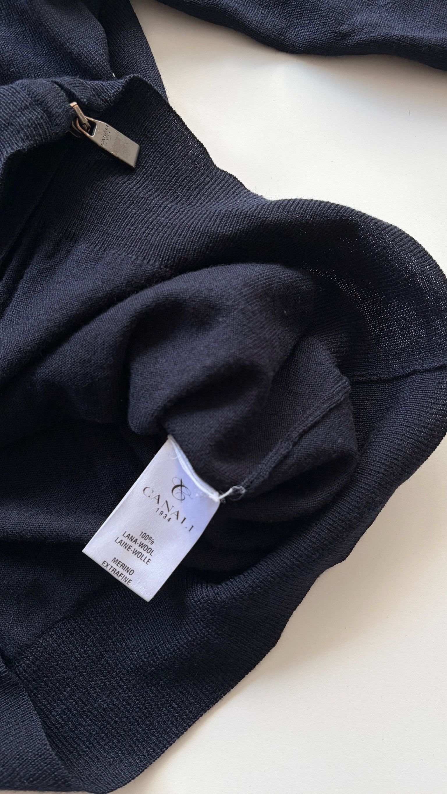 Canali Canali Wool Full Zip Sweater Size US M / EU 48-50 / 2 - 2 Thumbnail