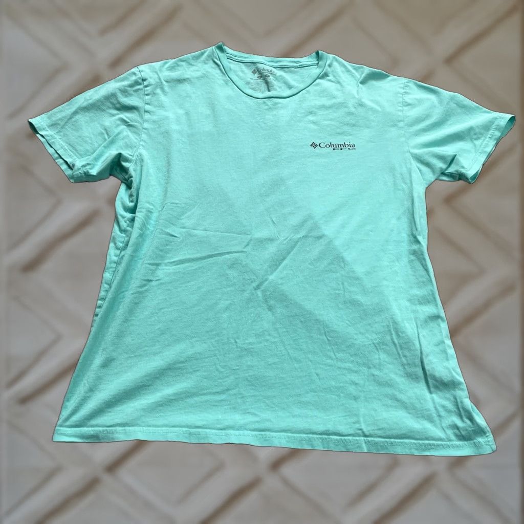 Vintage Columbia PFG Graphic T-Shirt Mens Large Green Crew Neck Short Sleeve Cotton Fish Outdoor Mens Size US L / EU 52-54 / 3 - 1 Thumbnail