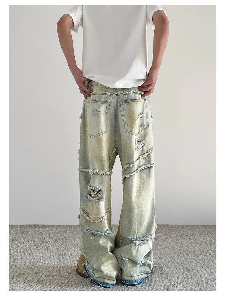 Japanese Brand × Jean Acid Wash Distressed Baggy Denim Jeans, y2k Jeans, 2000's Size US 32 / EU 48 - 5 Thumbnail