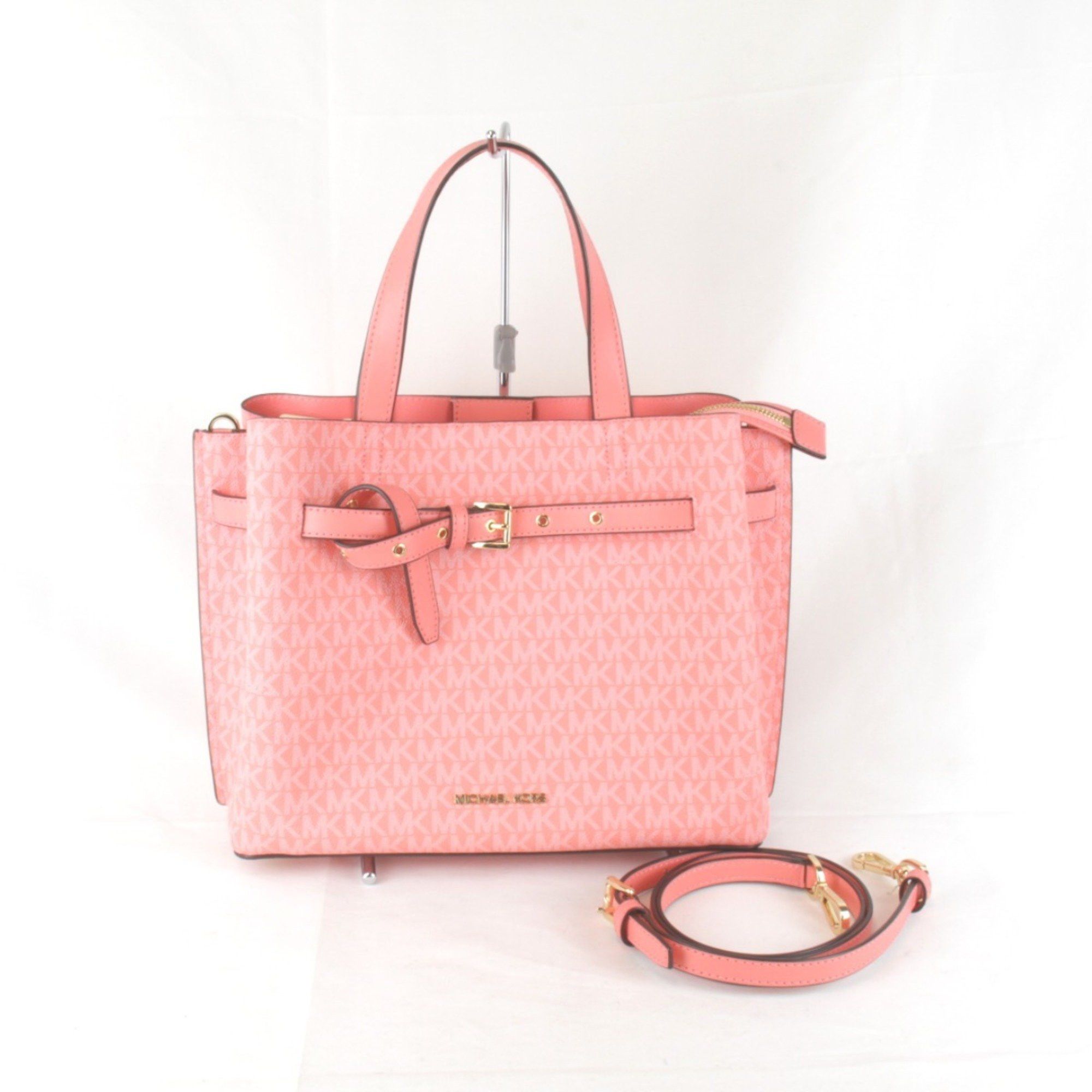 Michael Kors Michael Kors MK Signature Satchel Large Handbag PVC Coated Canvas Women's Size ONE SIZE - 1 Thumbnail