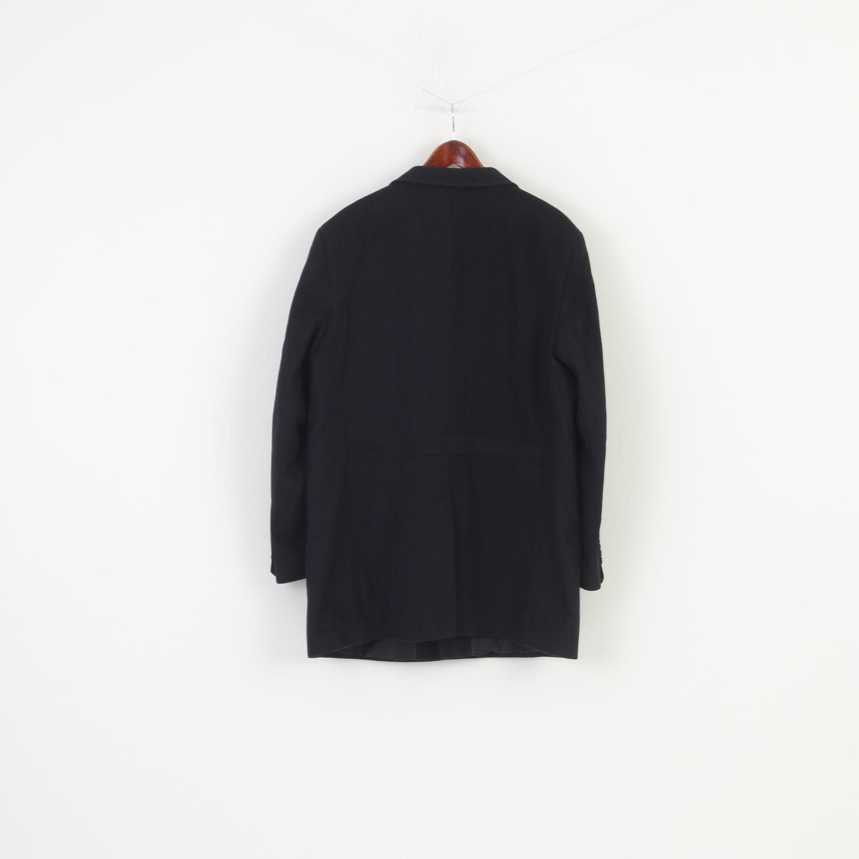 Vintage Lancerto Men 48 58 Blazer Wool Black Breasted 1567 Size 48R - 7 Thumbnail