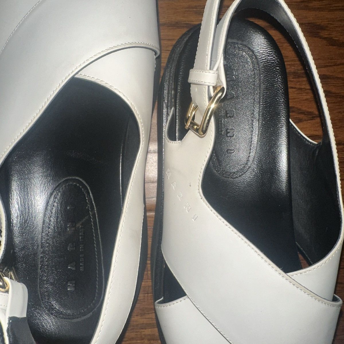 Marni Marni White Leather Shoes on Black Rubber Platform Size 40 Size US 9 / IT 39 - 3 Thumbnail