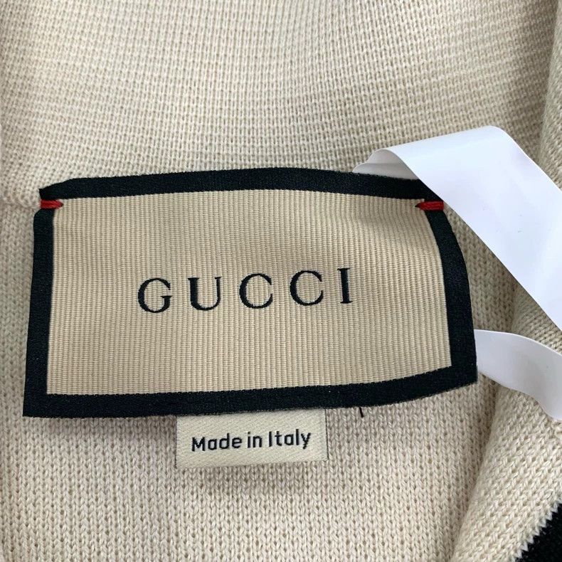 Gucci Gucci Horse buckle striped trim navy collar beige wool swea Size US XS / EU 42 / 0 - 5 Thumbnail