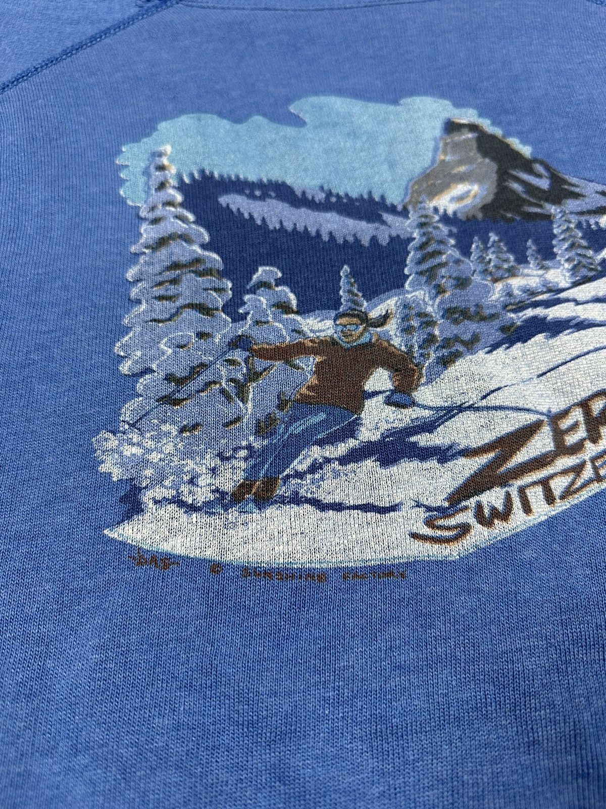 Vintage Zermatt Switzerland Vintage 80s Sweatshirt Skier Mountain Size US S / EU 44-46 / 1 - 4 Thumbnail