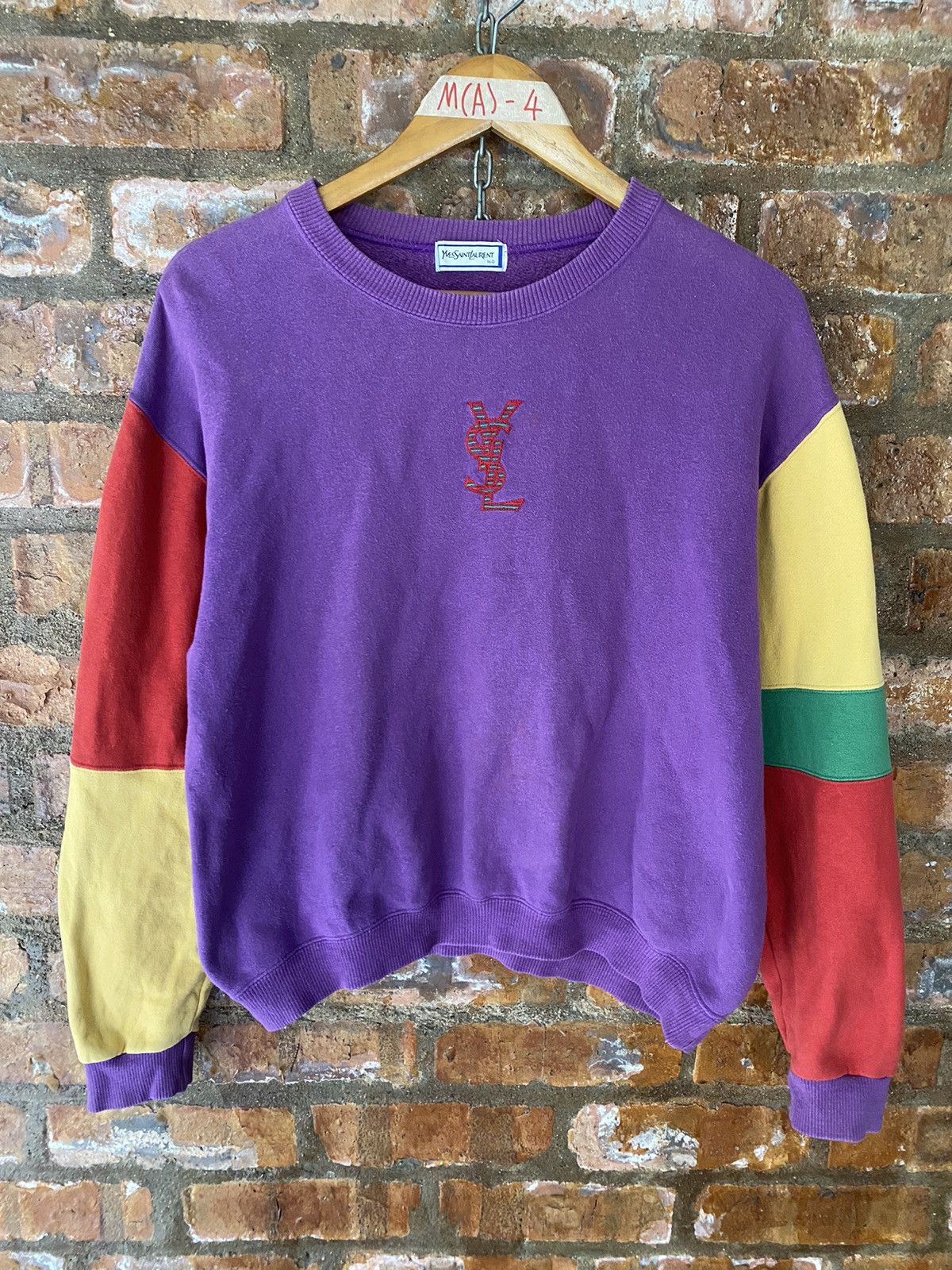 Yves Saint Laurent 1990s YSL center logo color block Size S / US 4 / IT 40 - 2 Thumbnail