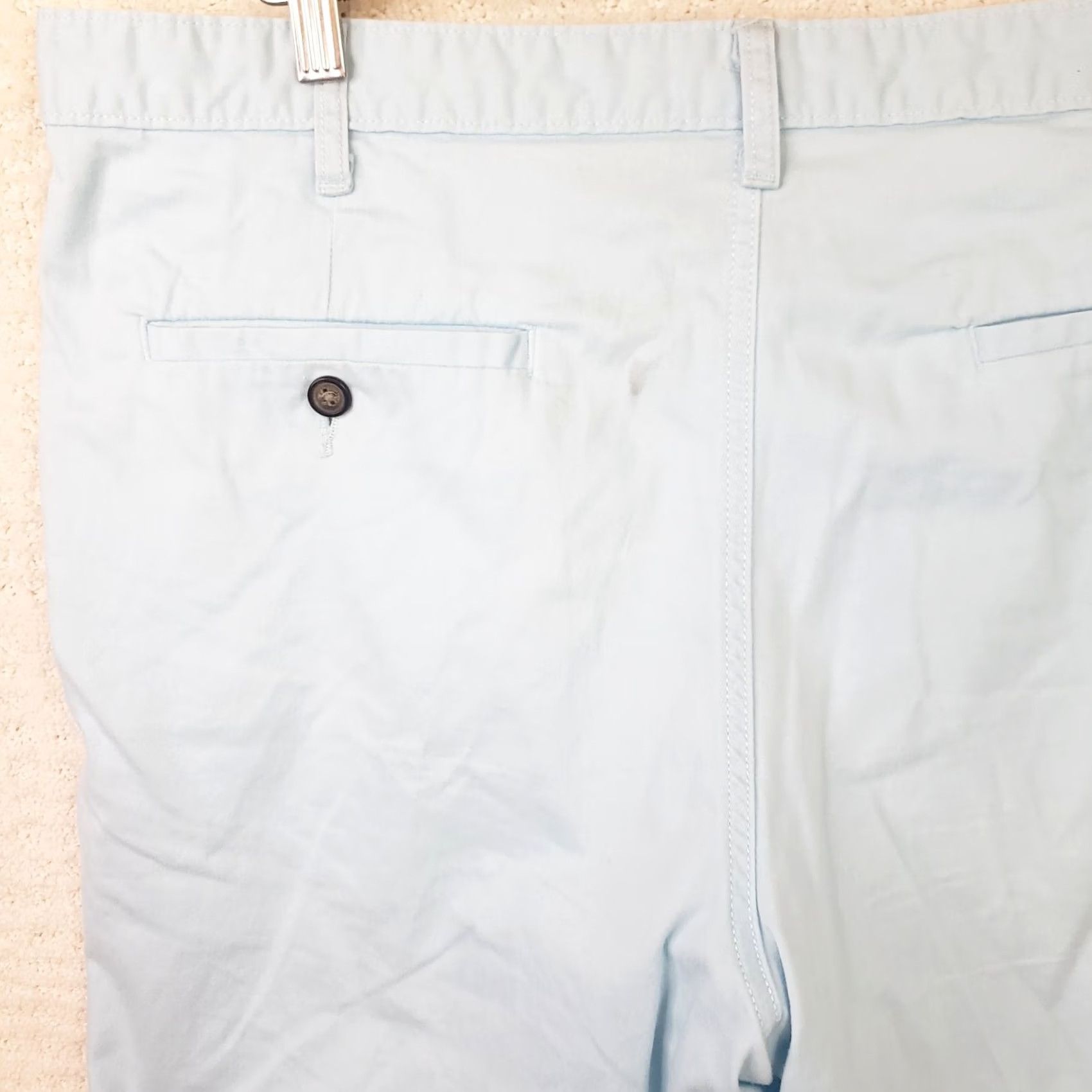 George George Men's Light Blue Cotton Casual Shorts 38X9.5 Size US 38 / EU 54 - 5 Thumbnail
