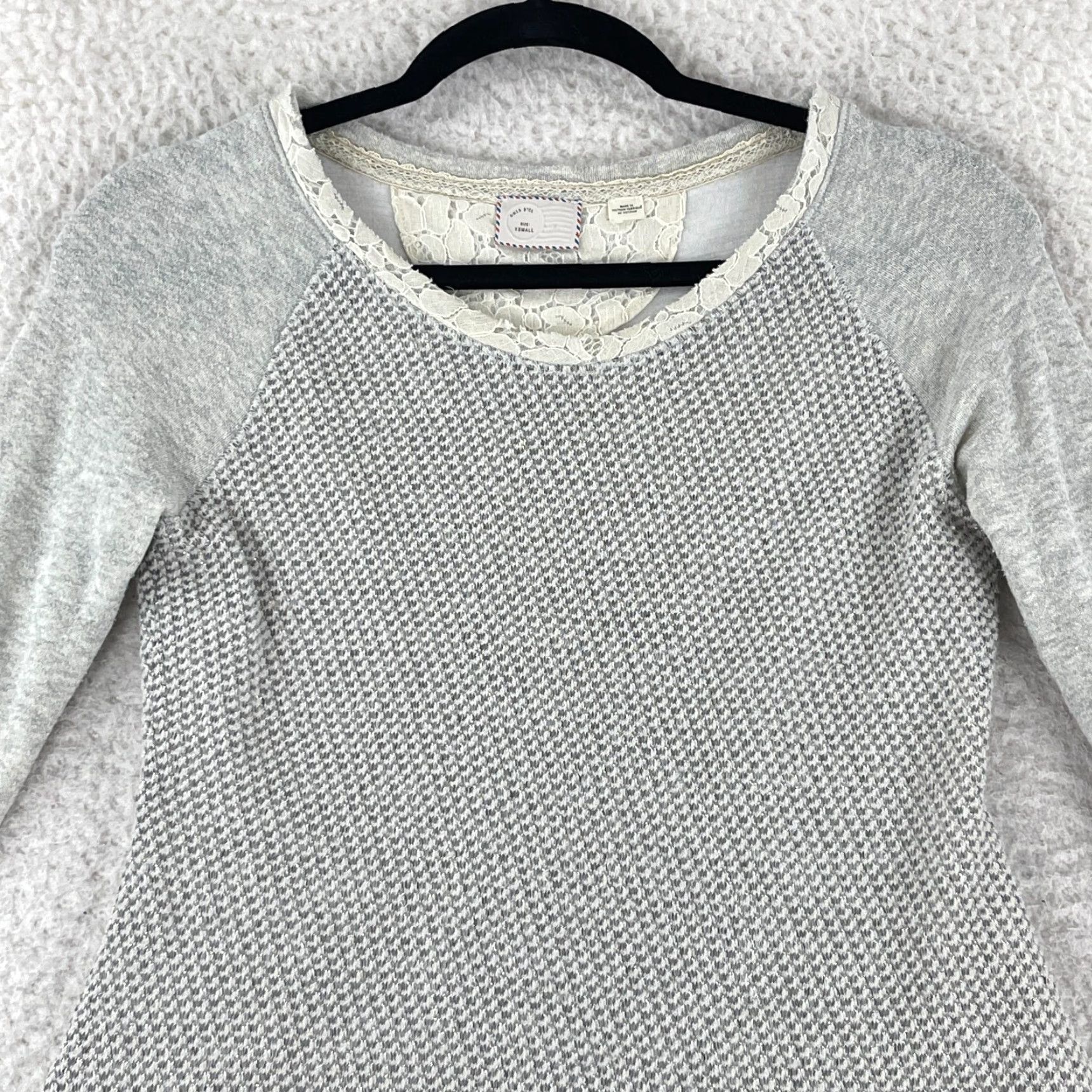 Anthropologie Postmark Shirt Womens XS Gray Textured Knit Peplum Pullover Size XS / US 0-2 / IT 36-38 - 2 Thumbnail