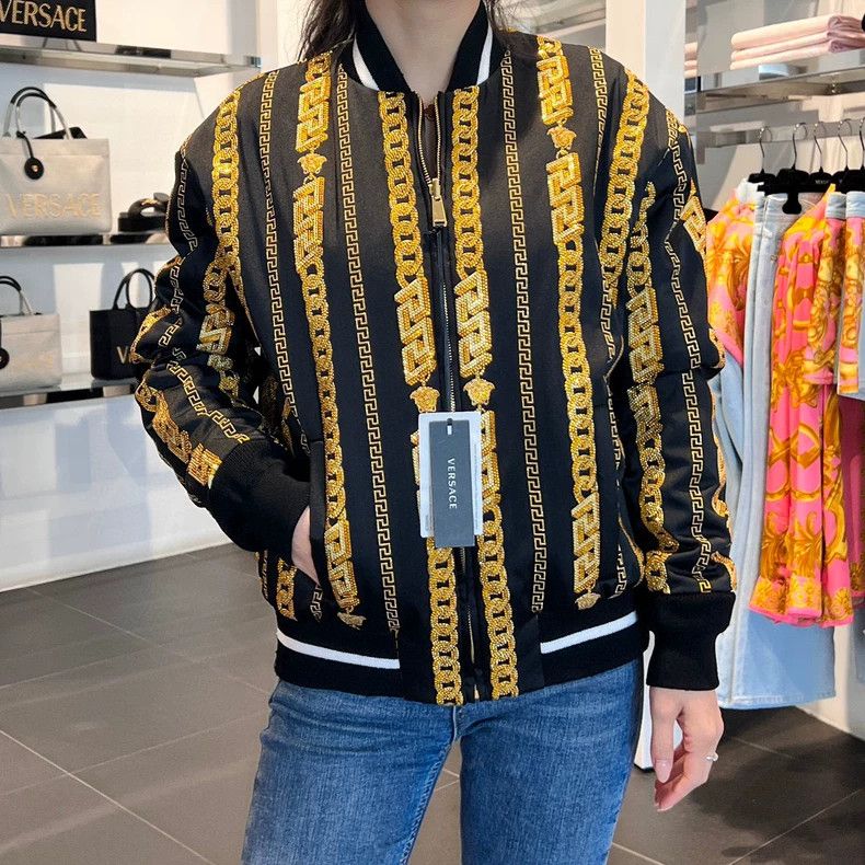 Versace Versace Black and gold double-sided cotton jacket with dia Size S / US 4 / IT 40 - 3 Thumbnail