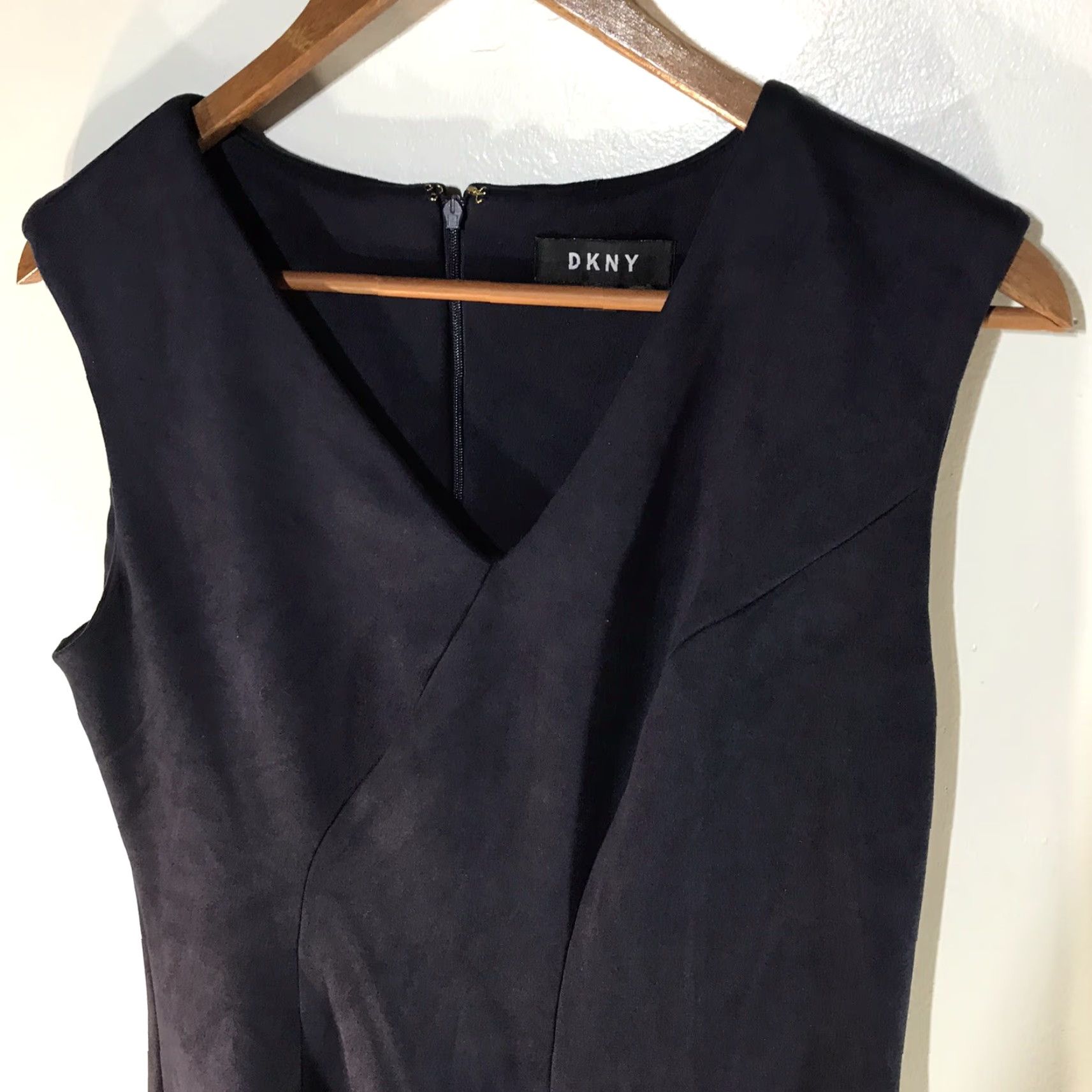DKNY DKNY Blue Velvet Sleeveless At Knee A-Line Dress Womens Size 10 Size L / US 10 / IT 46 - 2 Thumbnail