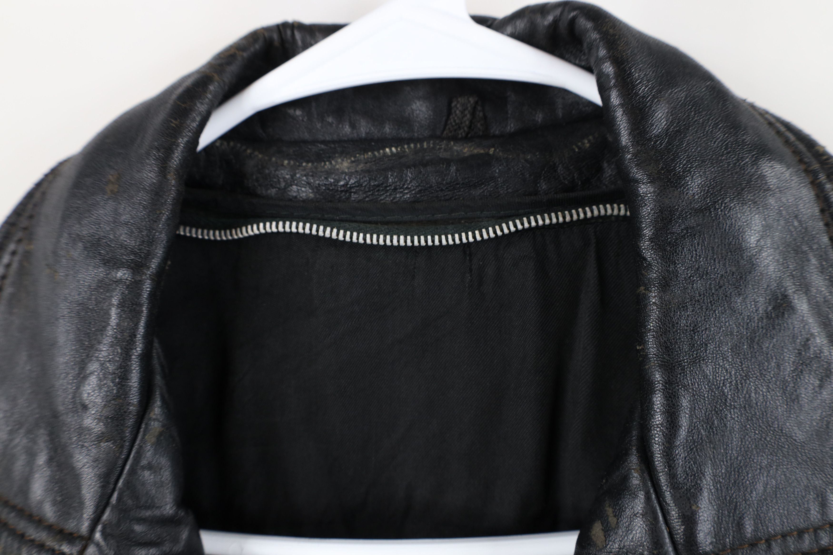 Vintage Vintage 70s Streetwear Leather Button Jacket Coat Black Size US S / EU 44-46 / 1 - 9 Thumbnail