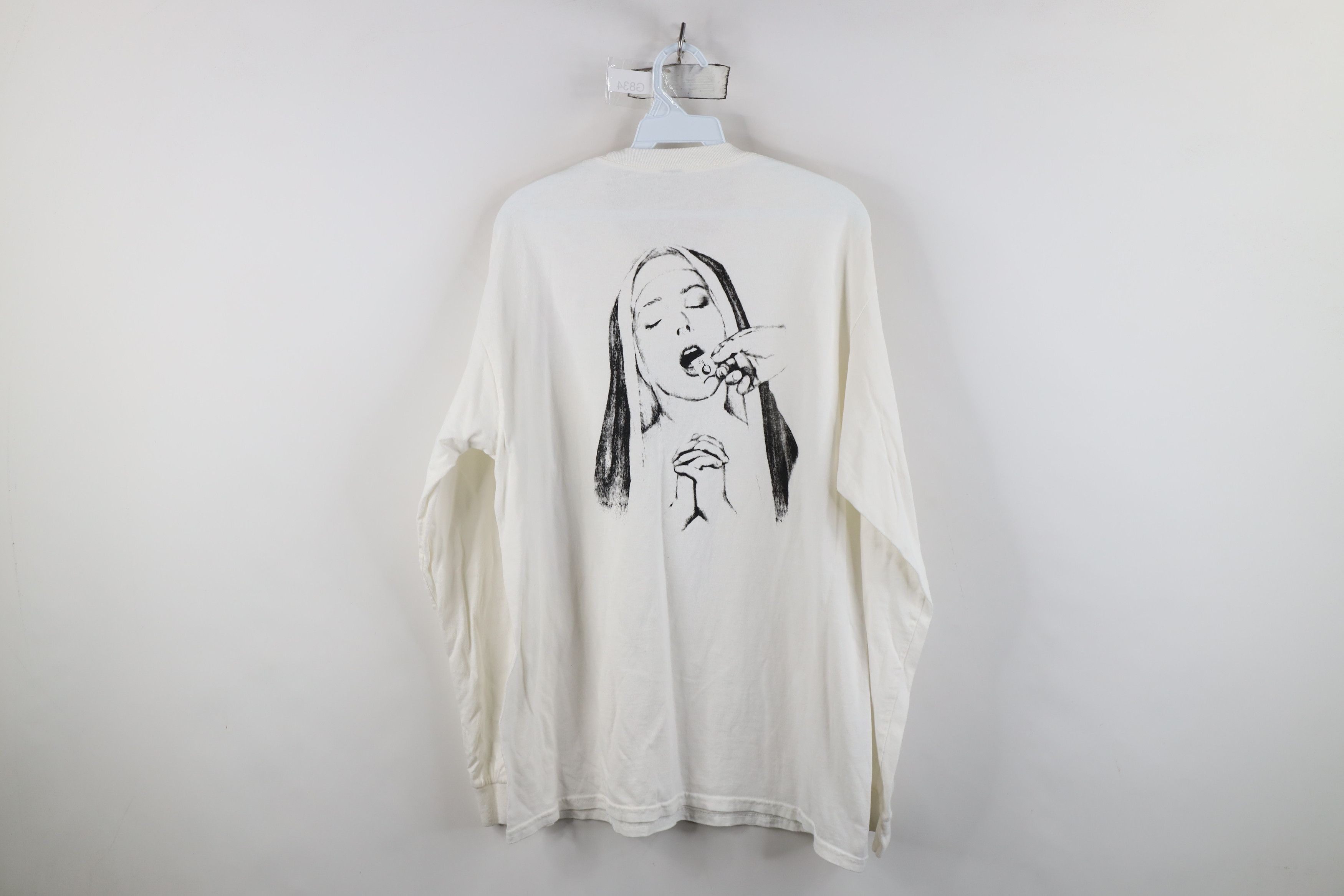 Vintage Vintage Y2K Streetwear Bull*hit Acid Nun Long Sleeve T-Shirt Size US L / EU 52-54 / 3 - 12 Thumbnail