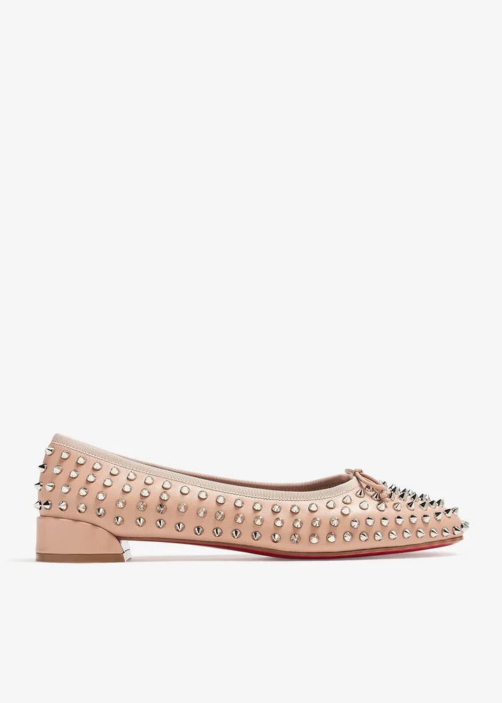 Christian Louboutin o1bcso1str0825 Sweet Jane Spikes in Beige Size US 8 / IT 38 - 1 Thumbnail