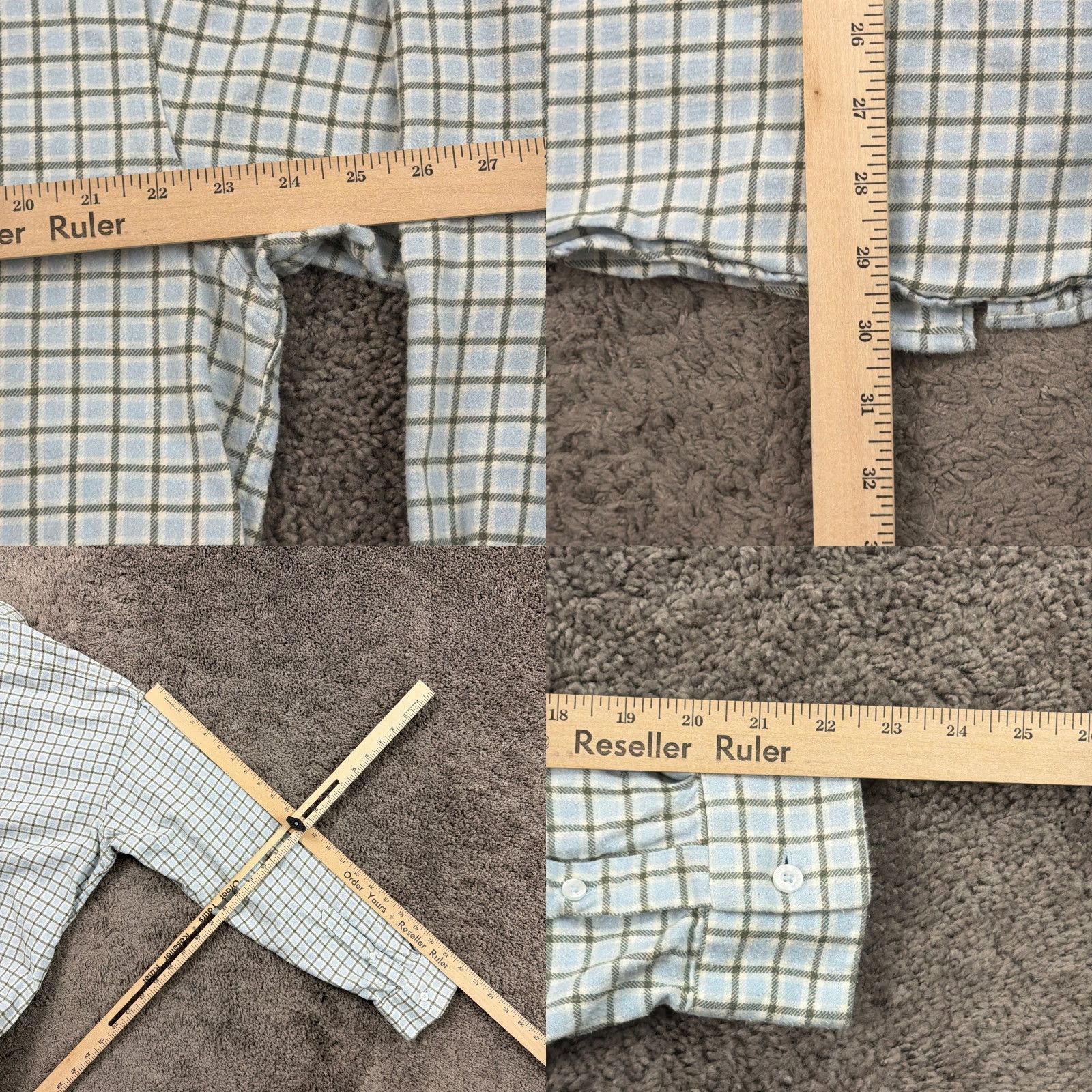 Vintage Onward Reserve Shirt Mens L Blue Plaid Cotton Flannel Long Sleeve Classic Fit Size US L / EU 52-54 / 3 - 8 Thumbnail