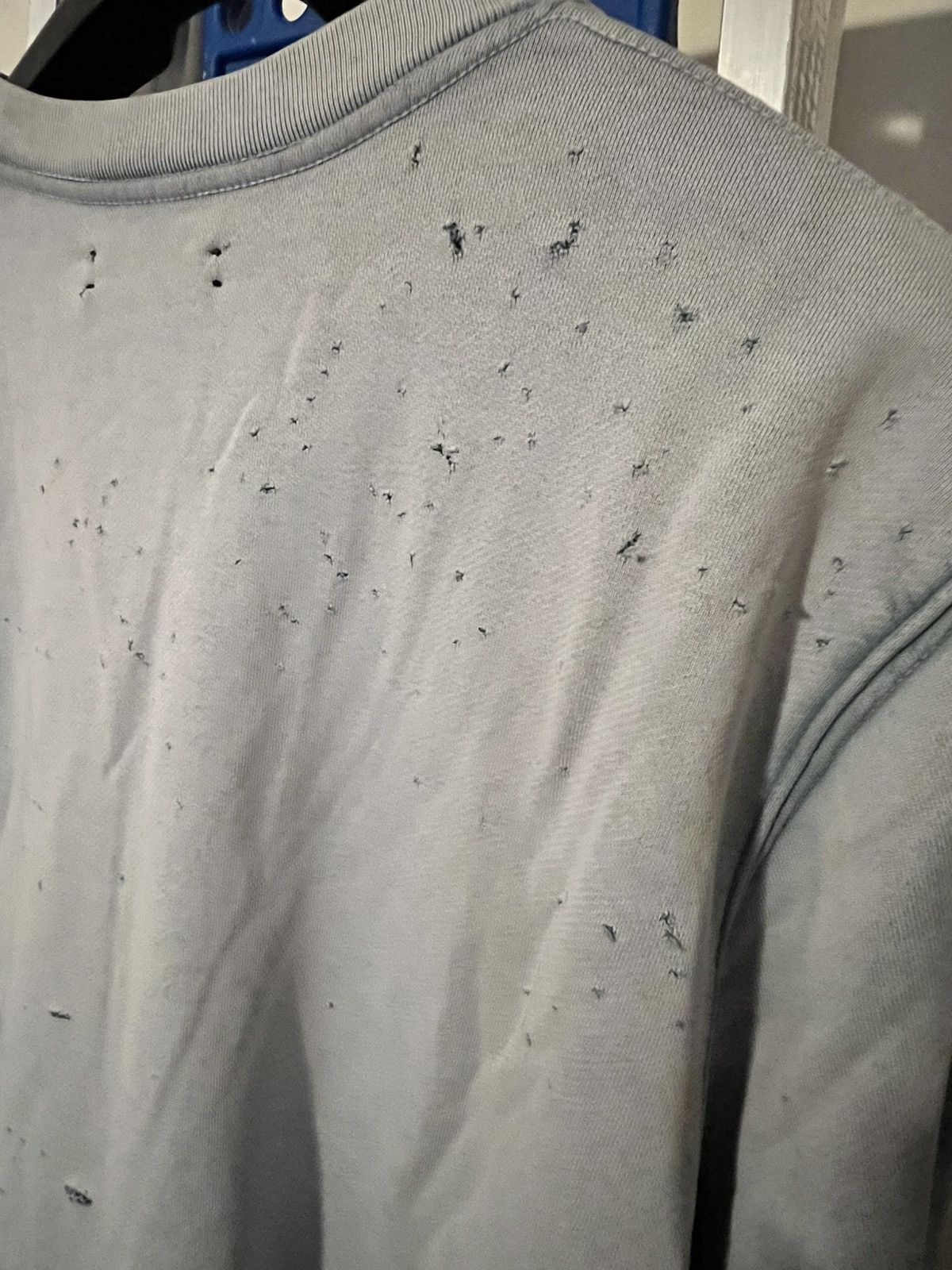 Amiri NWOT Amiri Washed Shotgun Crew Sweater Light Blue 2XL Size US XXL / EU 58 / 5 - 5 Thumbnail