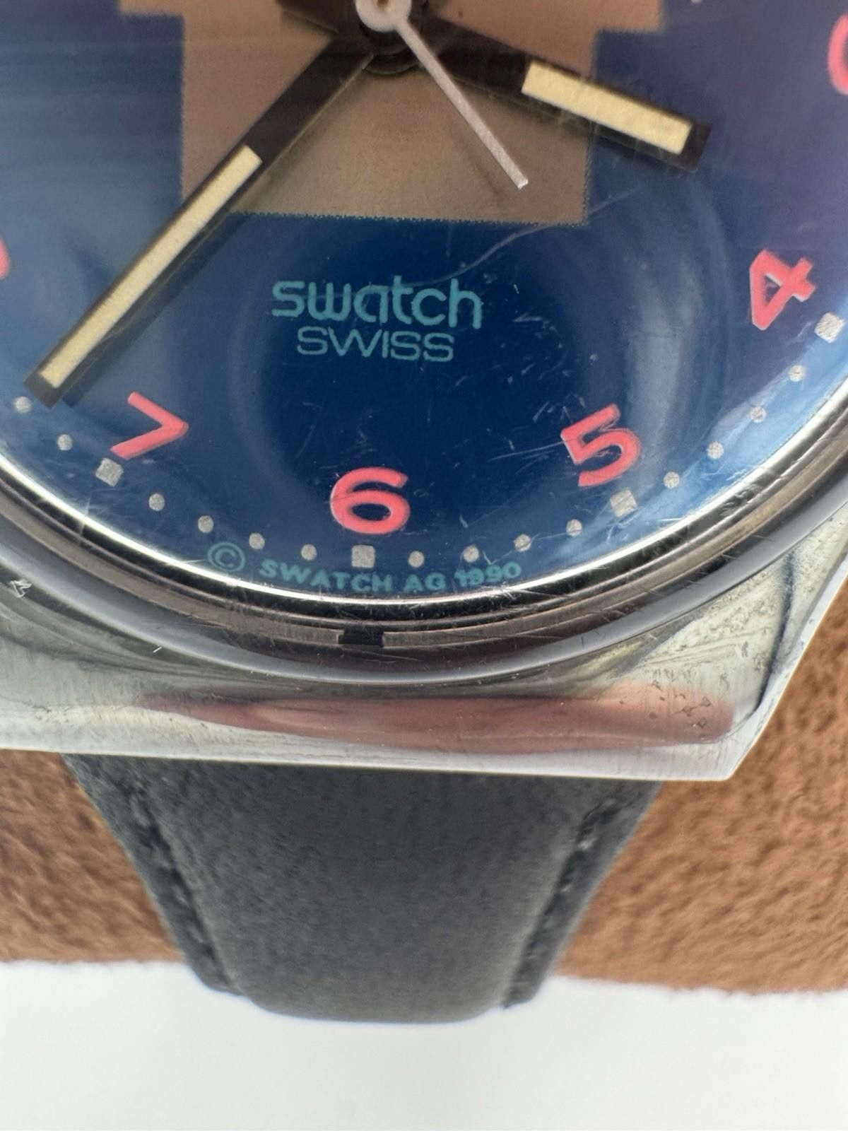 Swatch Swatch Watch Blue Tune GX119 Leather 34mm 1990 unisex New Size ONE SIZE - 3 Thumbnail