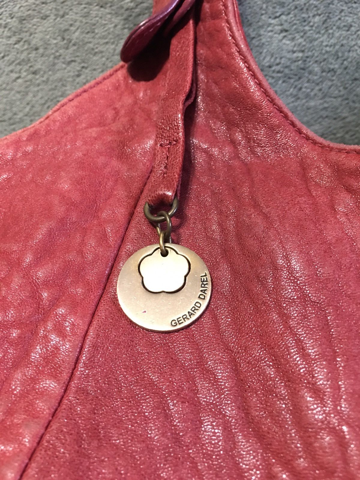 Gerard Darel Gerard Darel Lamb Leather Red Shoulder Hobo Bag Size ONE SIZE - 2 Thumbnail