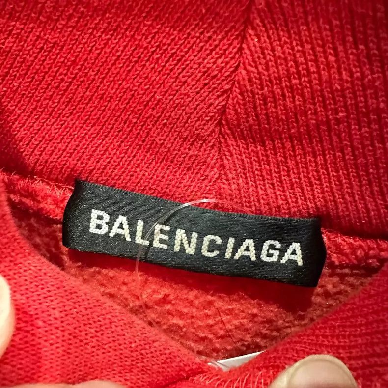 Balenciaga Balenciaga WFP red charity grain printed letter hoodie Size US M / EU 48-50 / 2 - 4 Thumbnail