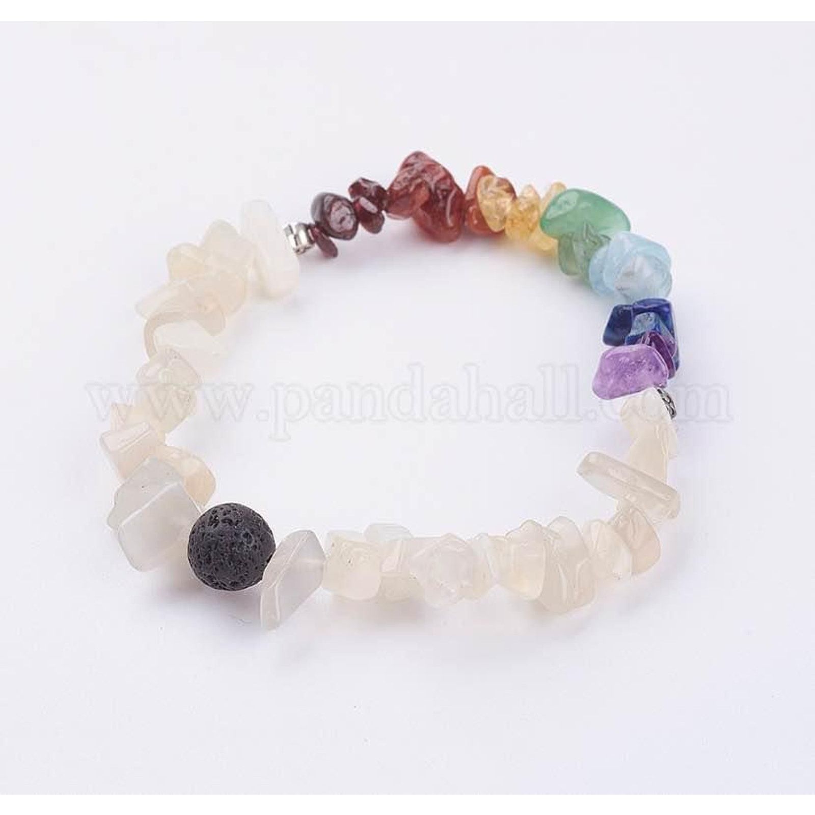 Other Natural Mixed Gemstone & Glass Chips Beaded Stretch Bracelet Size ONE SIZE - 1 Thumbnail