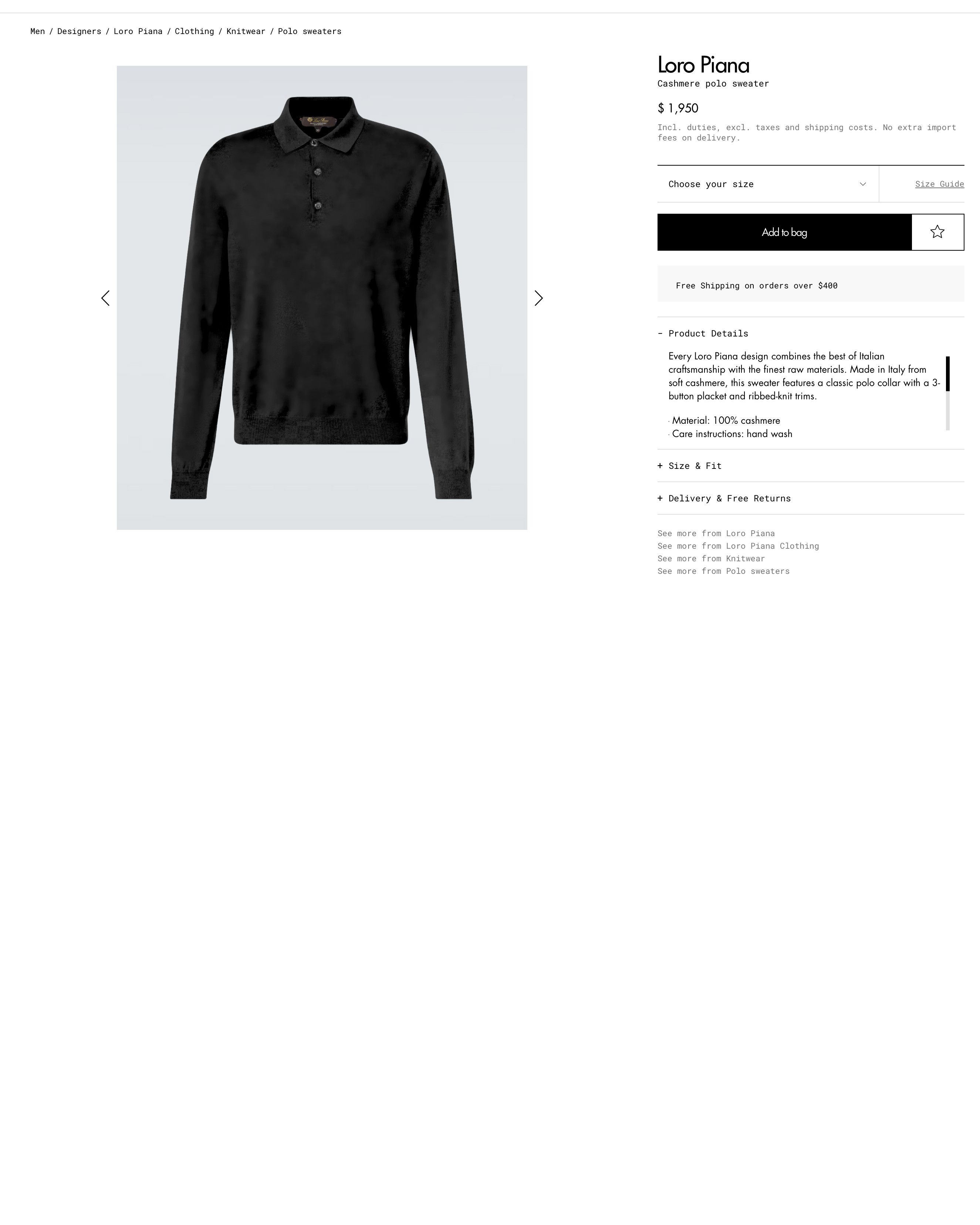 Loro Piana R.P.$1950 Loro Piana Polo Cashmere Size US S / EU 44-46 / 1 - 13 Thumbnail