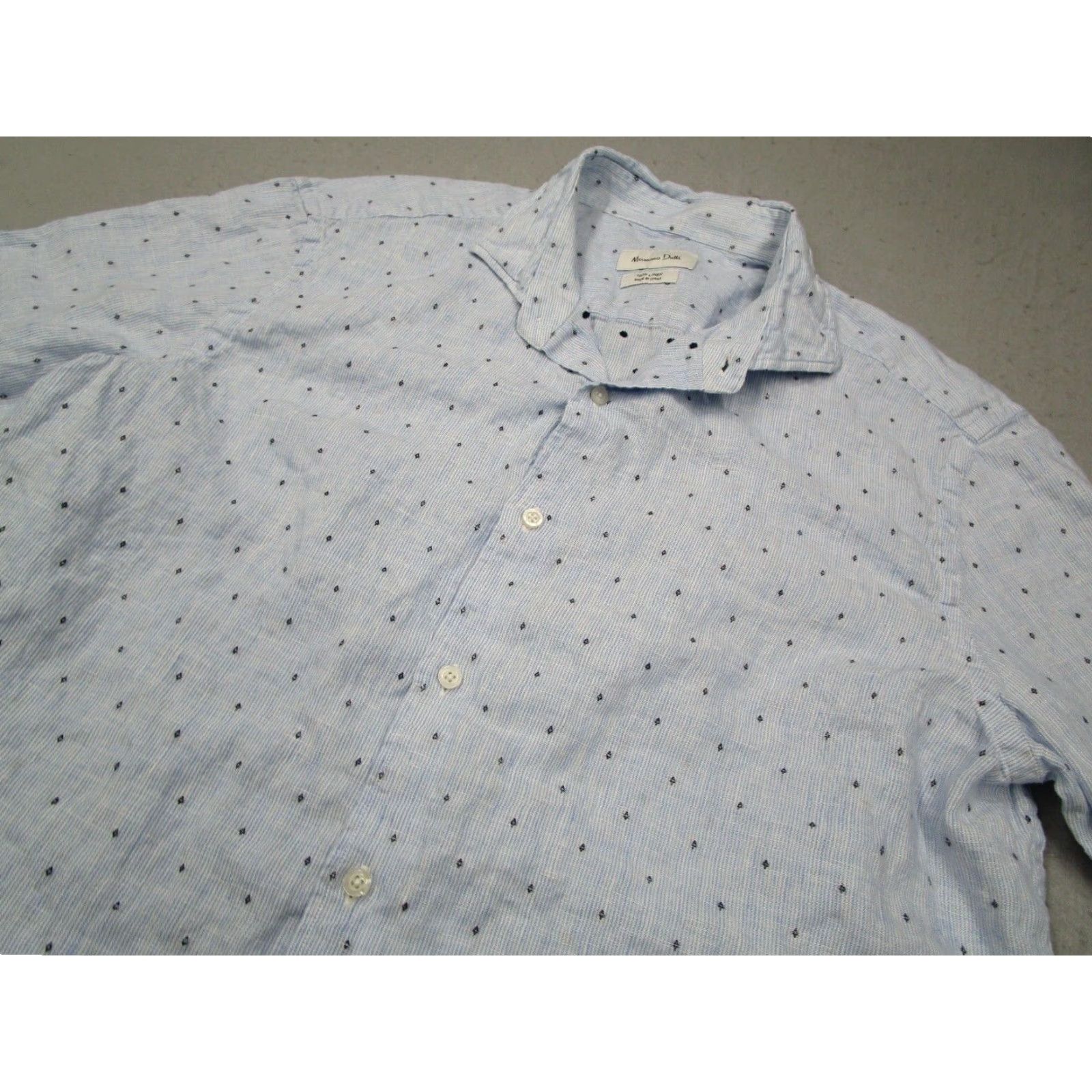 Massimo Dutti Massimo Dutti Shirt Mens Extra Large Blue Linen Button Up Designer Work Size US XL / EU 56 / 4 - 2 Thumbnail