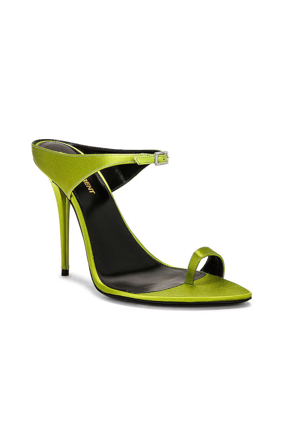 Saint Laurent Paris o1bcso1str1124 Dive 110 Mule Sandals in Pea Green Size US 9 / IT 39 - 2 Thumbnail
