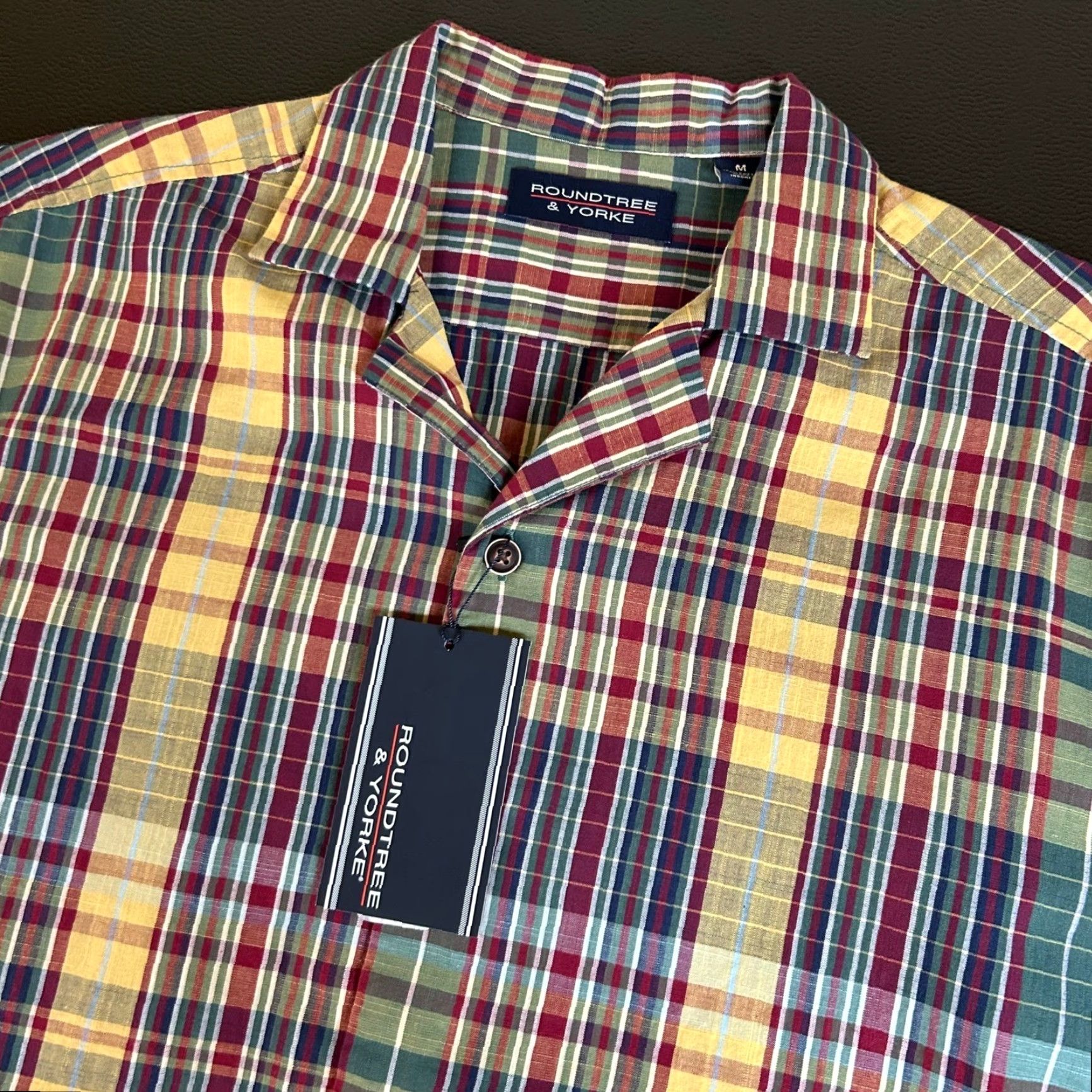 Roundtree & Yorke Roundtree & Yorke Plaid Shirt Short Sleeve Button Up Colorful Mens Medium NWT Size US M / EU 48-50 / 2 - 2 Thumbnail