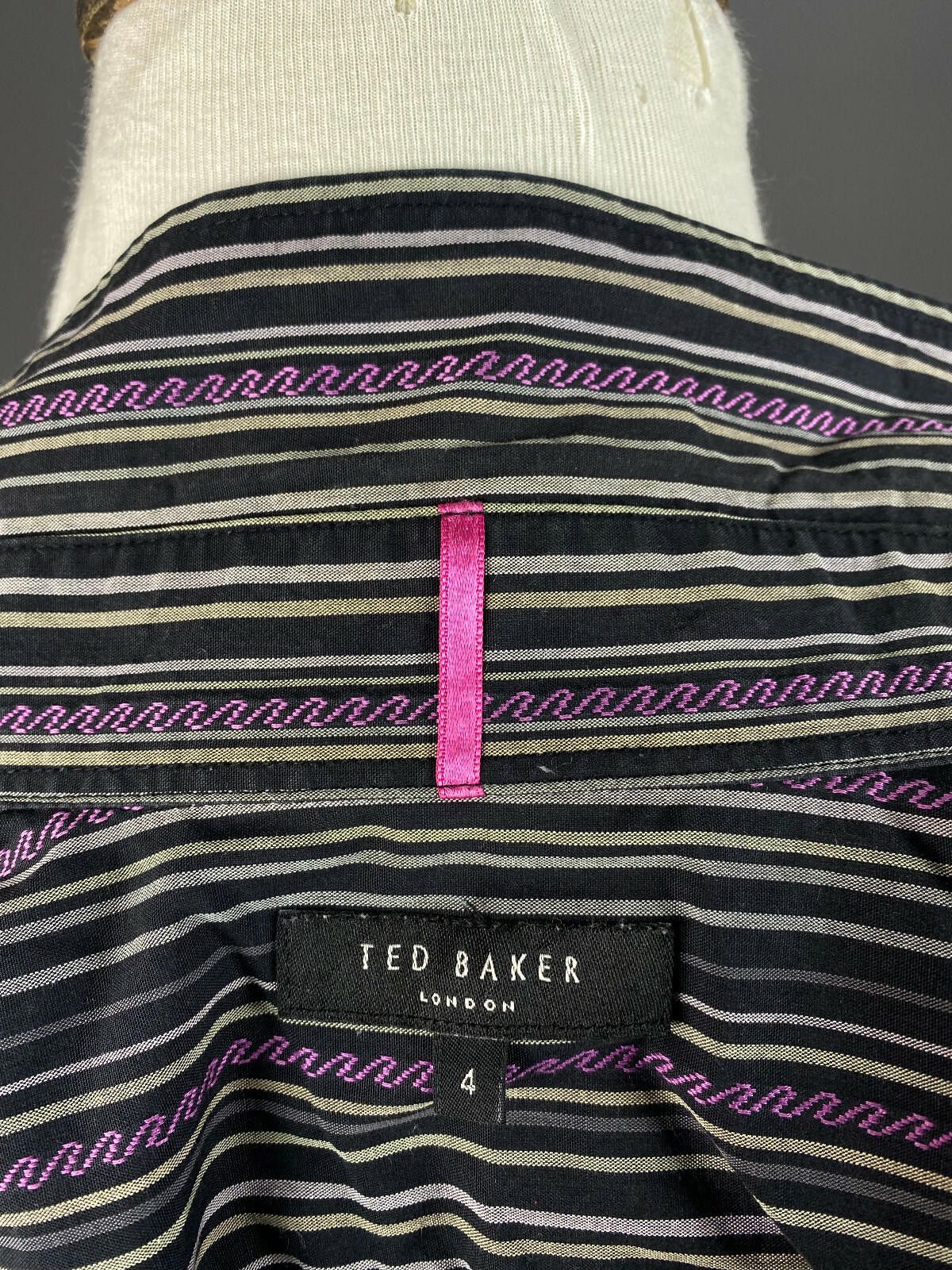 Ted Baker Men Ted Baker Multicolor Striped Dress Shirt Size 4 Size US M / EU 48-50 / 2 - 10 Thumbnail
