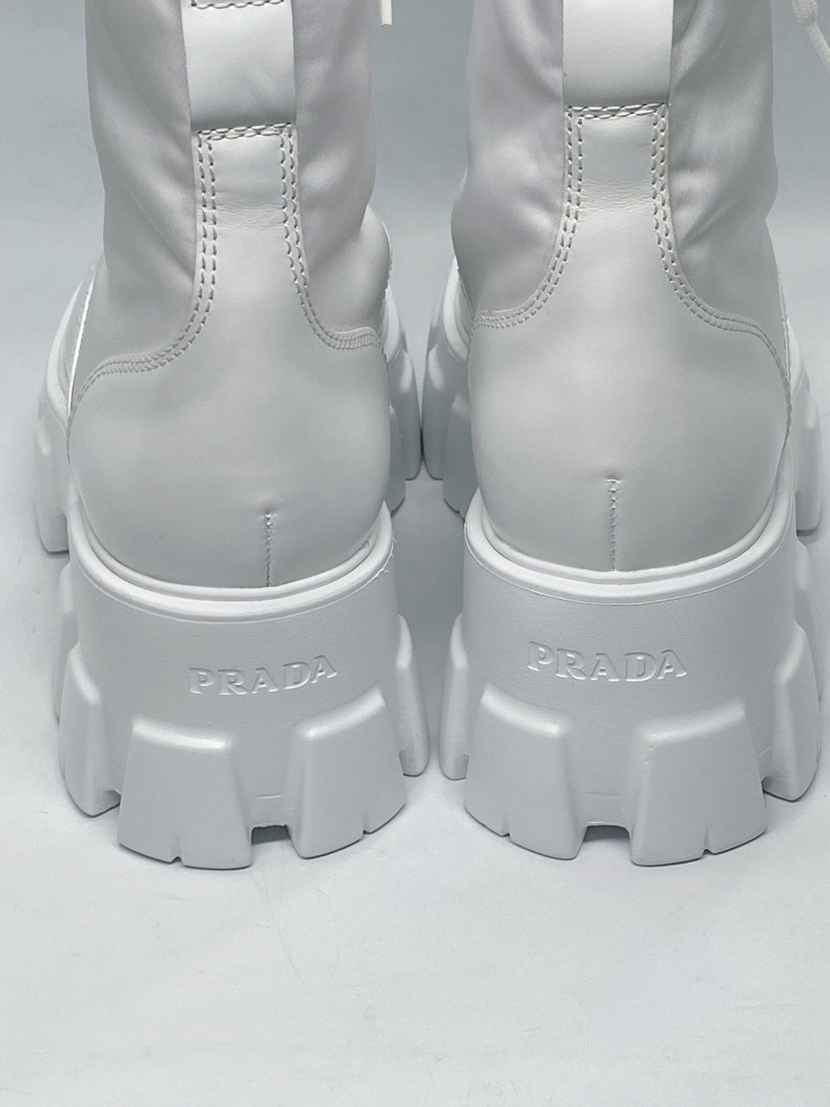 Prada Prada Monolith Leather & Nylon Lug Sole Combat boots size 40 Size US 10 / IT 40 - 6 Thumbnail