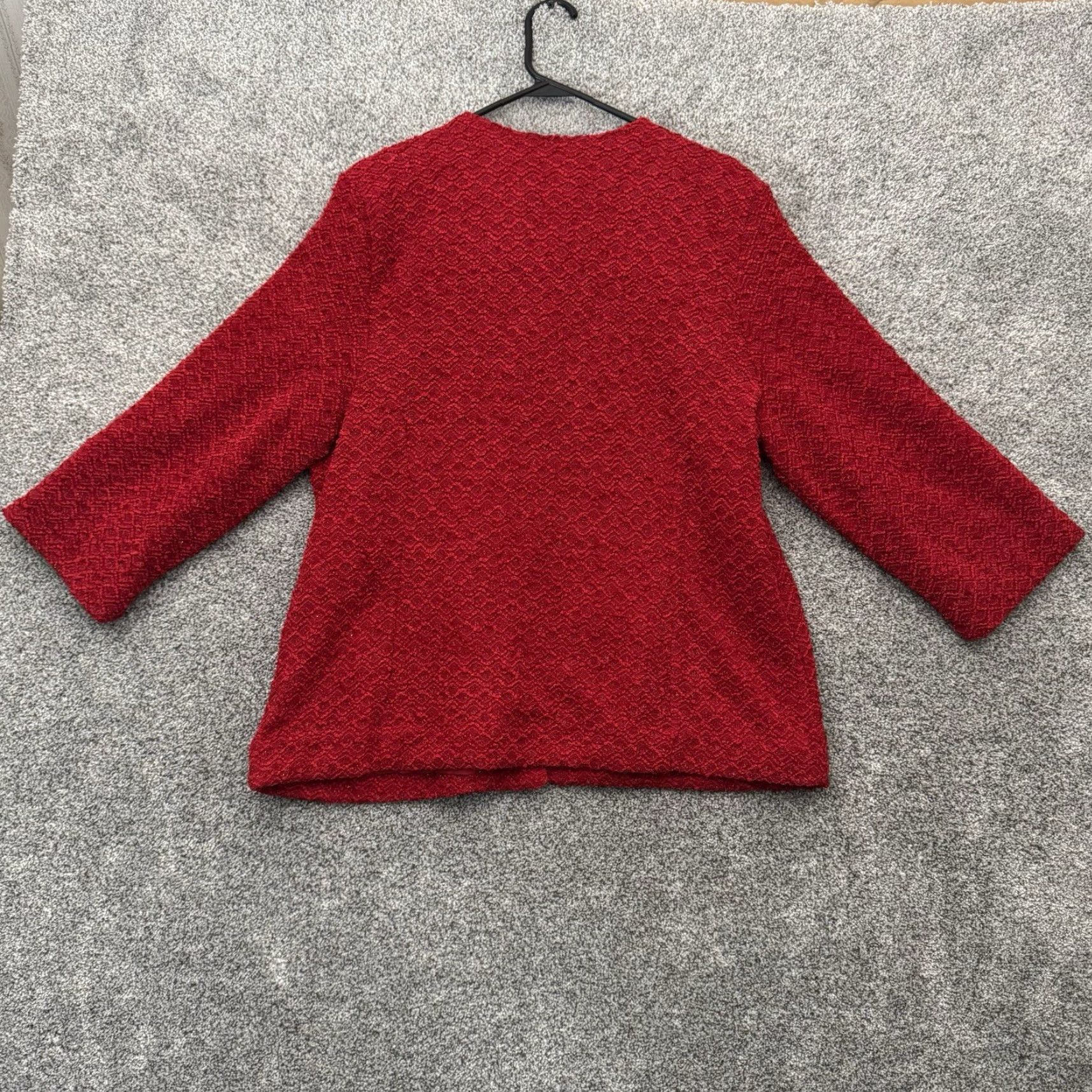 Vintage VINTAGE 90s Y2K Womens Blazer 18 Party Valentines Day Festive Sparkly Metallic Red Aluminum Size XXL / US 16-18 / IT 52-54 - 2 Thumbnail