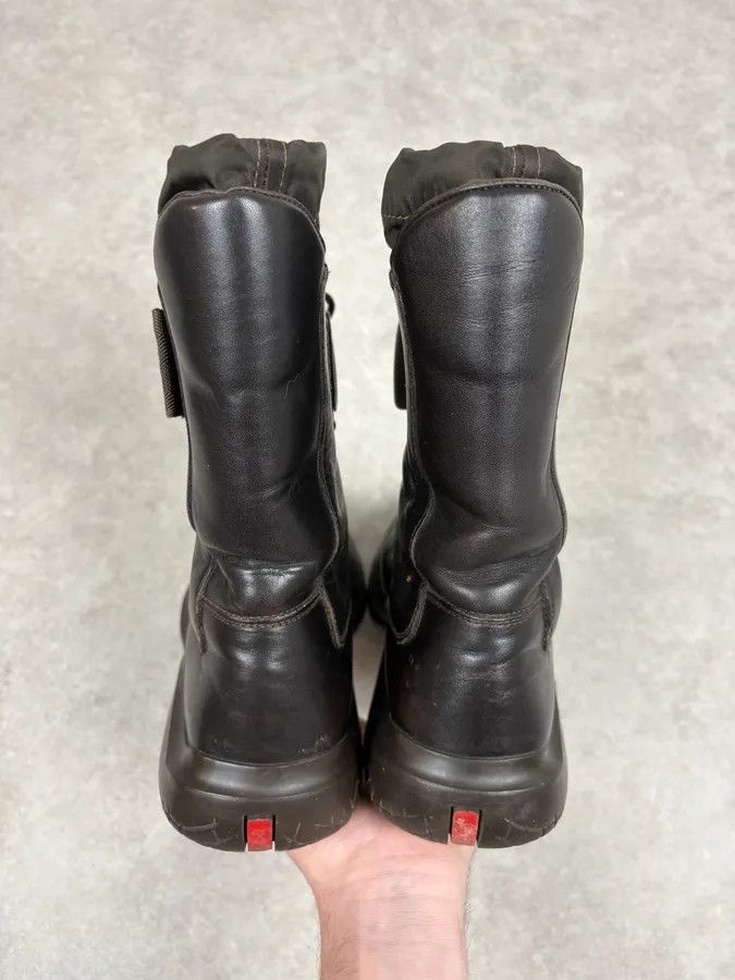 Prada FW1999 Prada Dark Brown Leather Straps Vibram High Boots Size US 7 / EU 40 - 8 Thumbnail