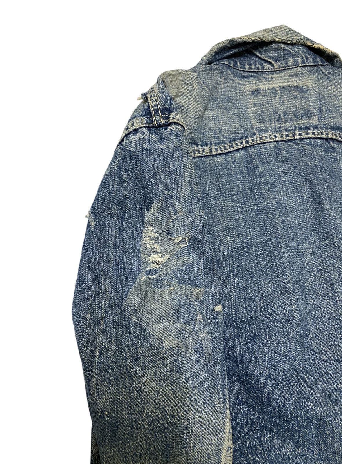 Japanese Brand × Vintage Vintage Canton Wastern Jeans Distressed Trucker Jacket (C3) Size US L / EU 52-54 / 3 - 7 Thumbnail